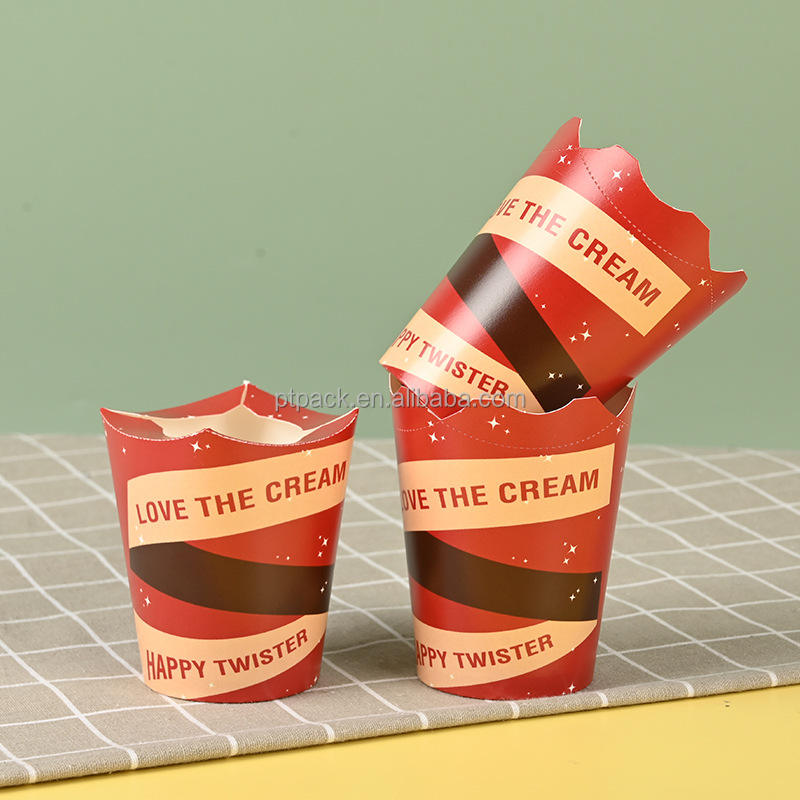 Mc flurry Paper Cup Container Takeaway Disposable Ice Cream Cup with logo