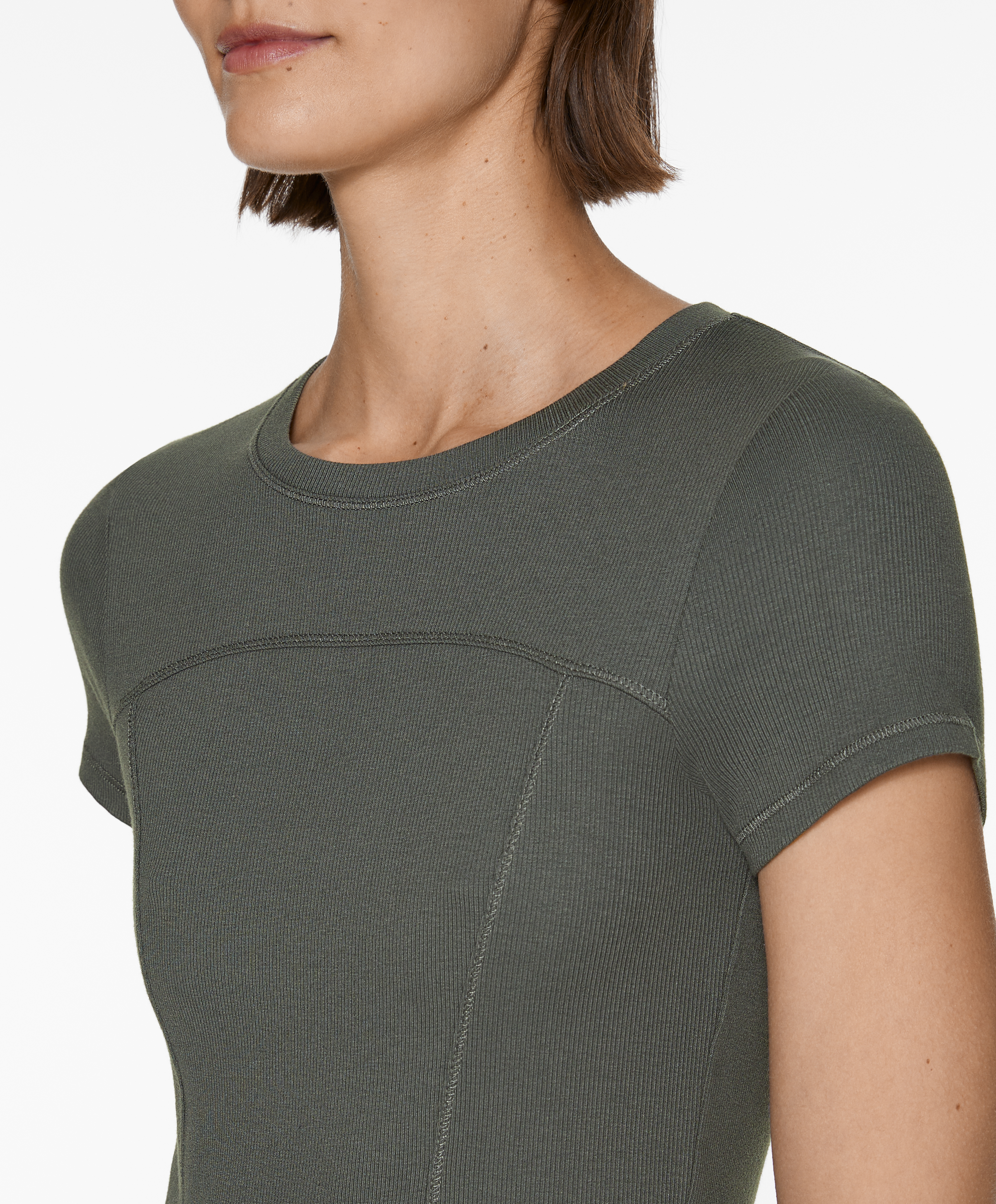 OYSHO Ribbed short sleeve T-shirt