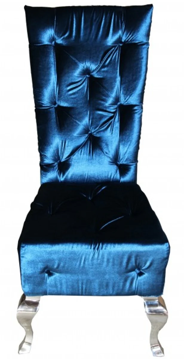 Baroque dining room chair turquoise / silver - designer chair - luxury quality high-back chair