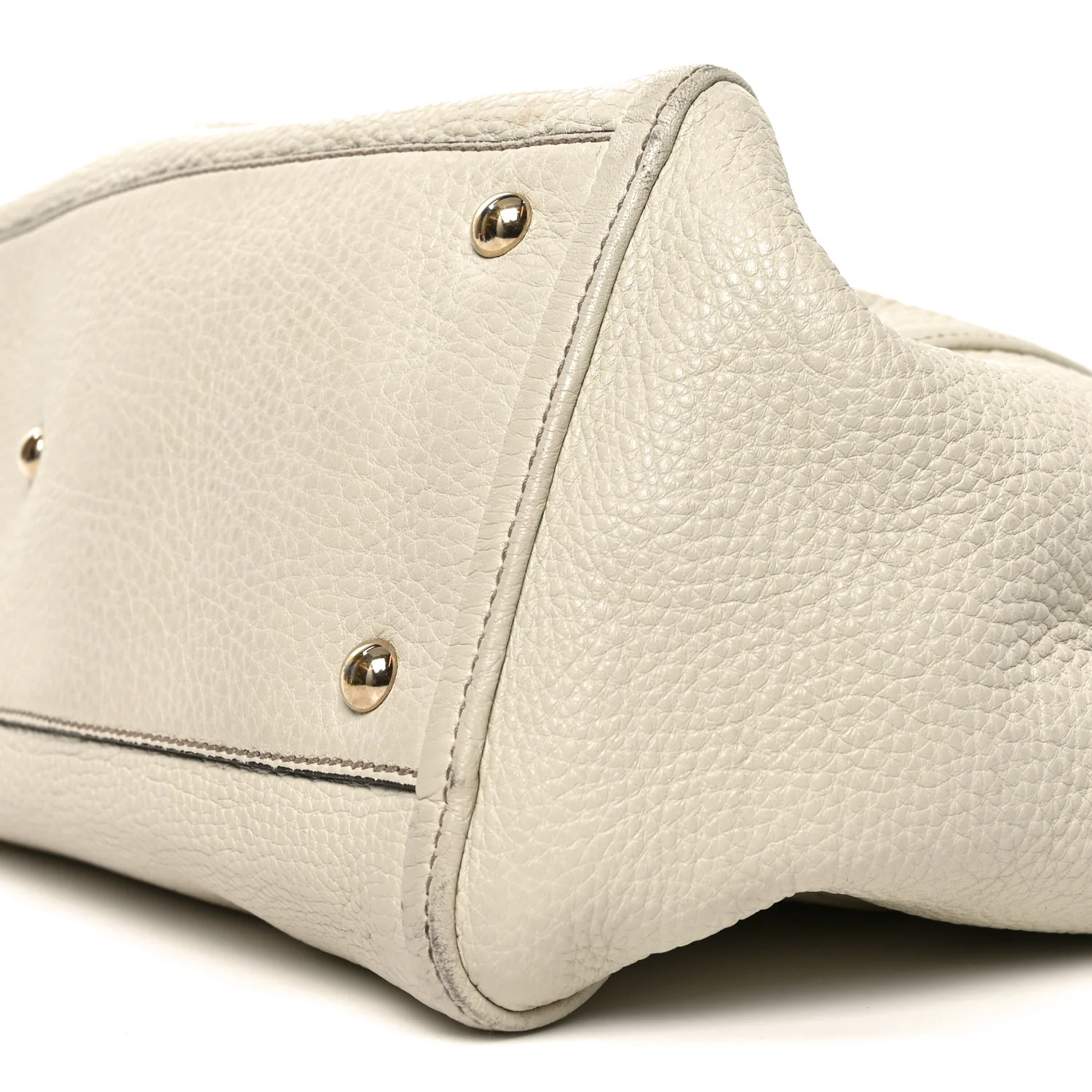 Pebbled Calfskin Medium Soho Shoulder Bag Off White - Top Club