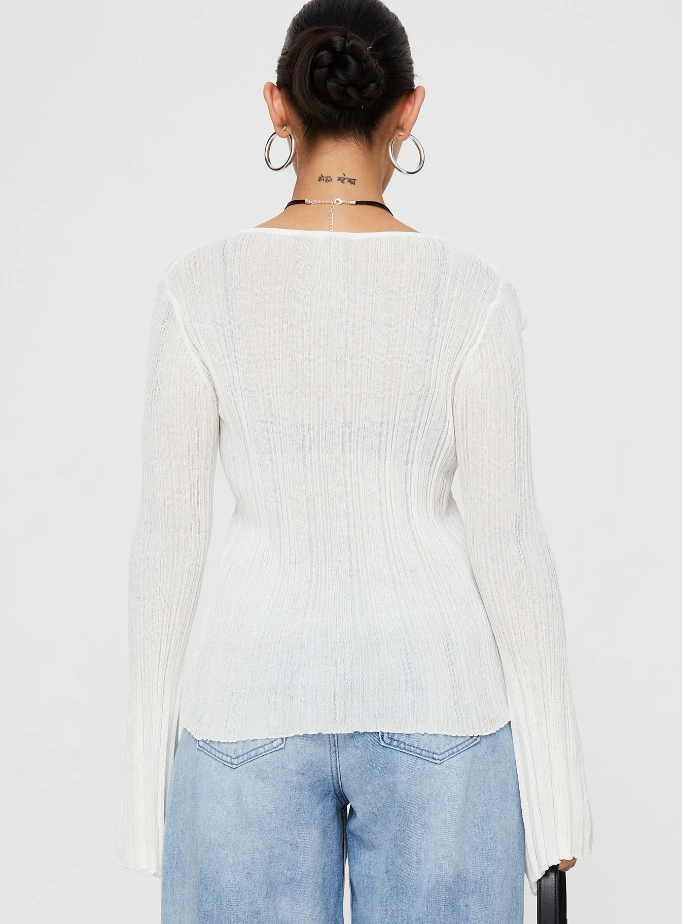 Wexley Long Sleeve Top White