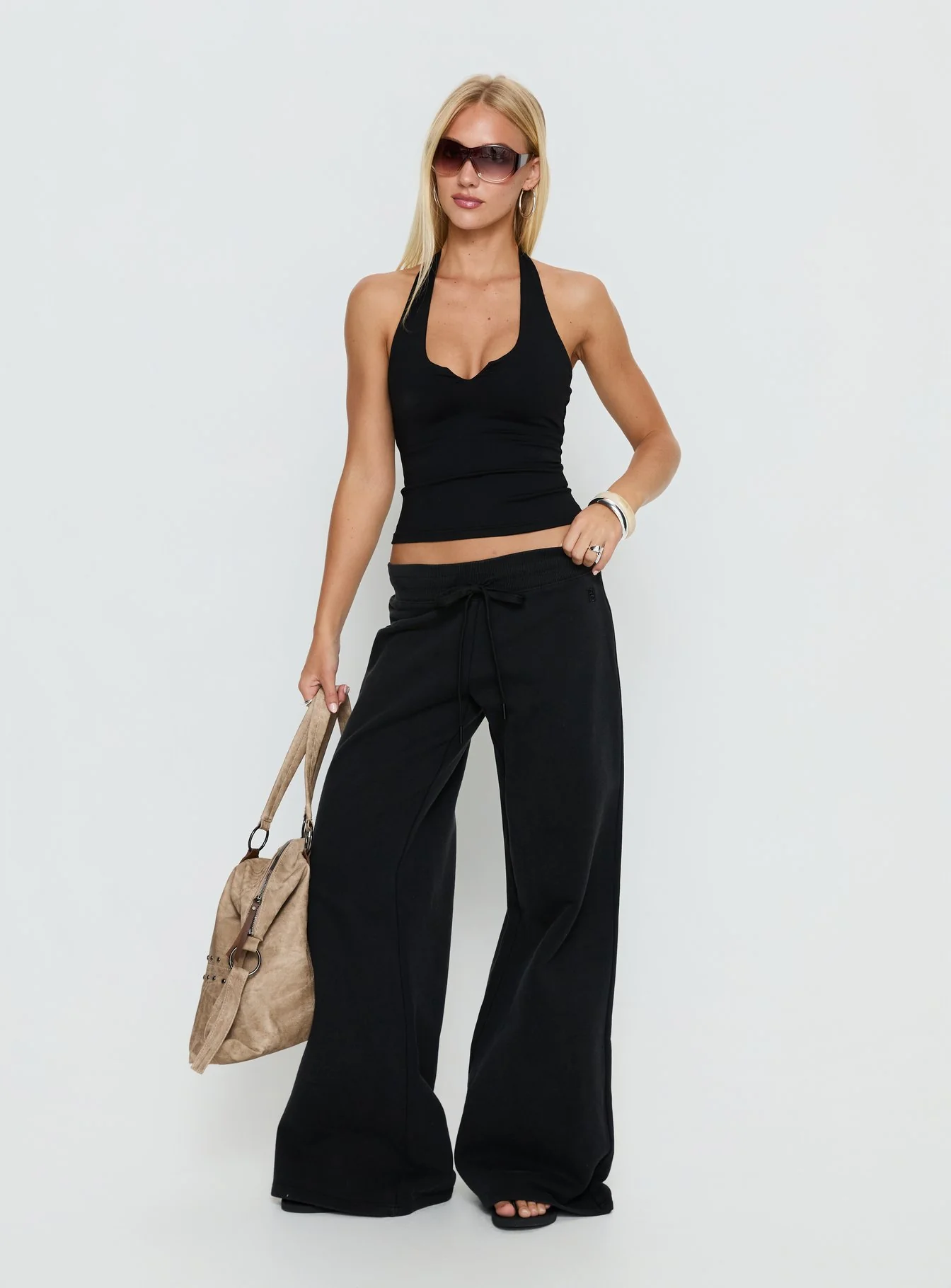 Dodie Wide Leg Pants Washed Black