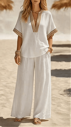 Women's Sleeveless Solid-Color Top and Wide-Leg Pants Two-Piece Set - Nordfashionstorm - Women's Clothing, Fashion for You - Nordfashionstorm.com