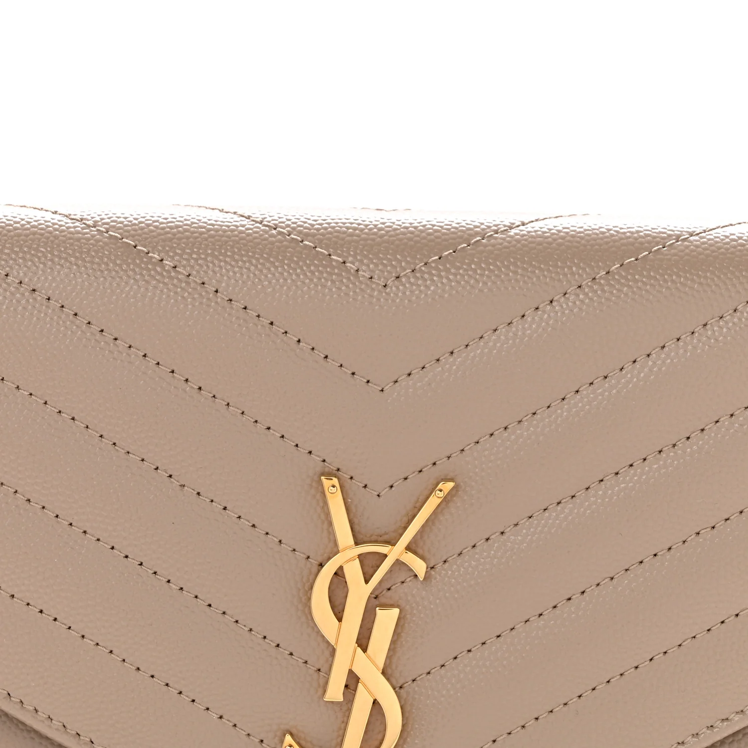 Grain De Poudre Matelasse Chevron Monogram Envelope Clutch Dark Beige - Top Club
