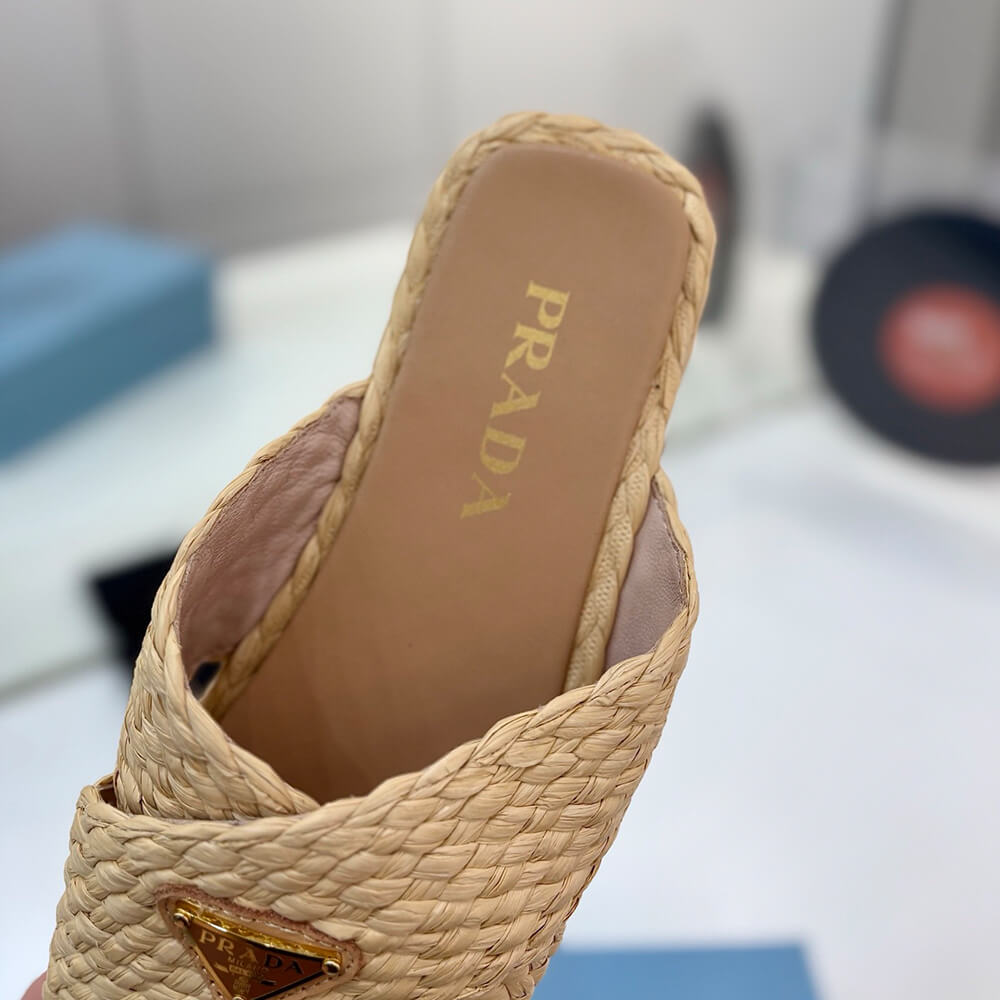 Prada Raffia crisscross slides - Top Club