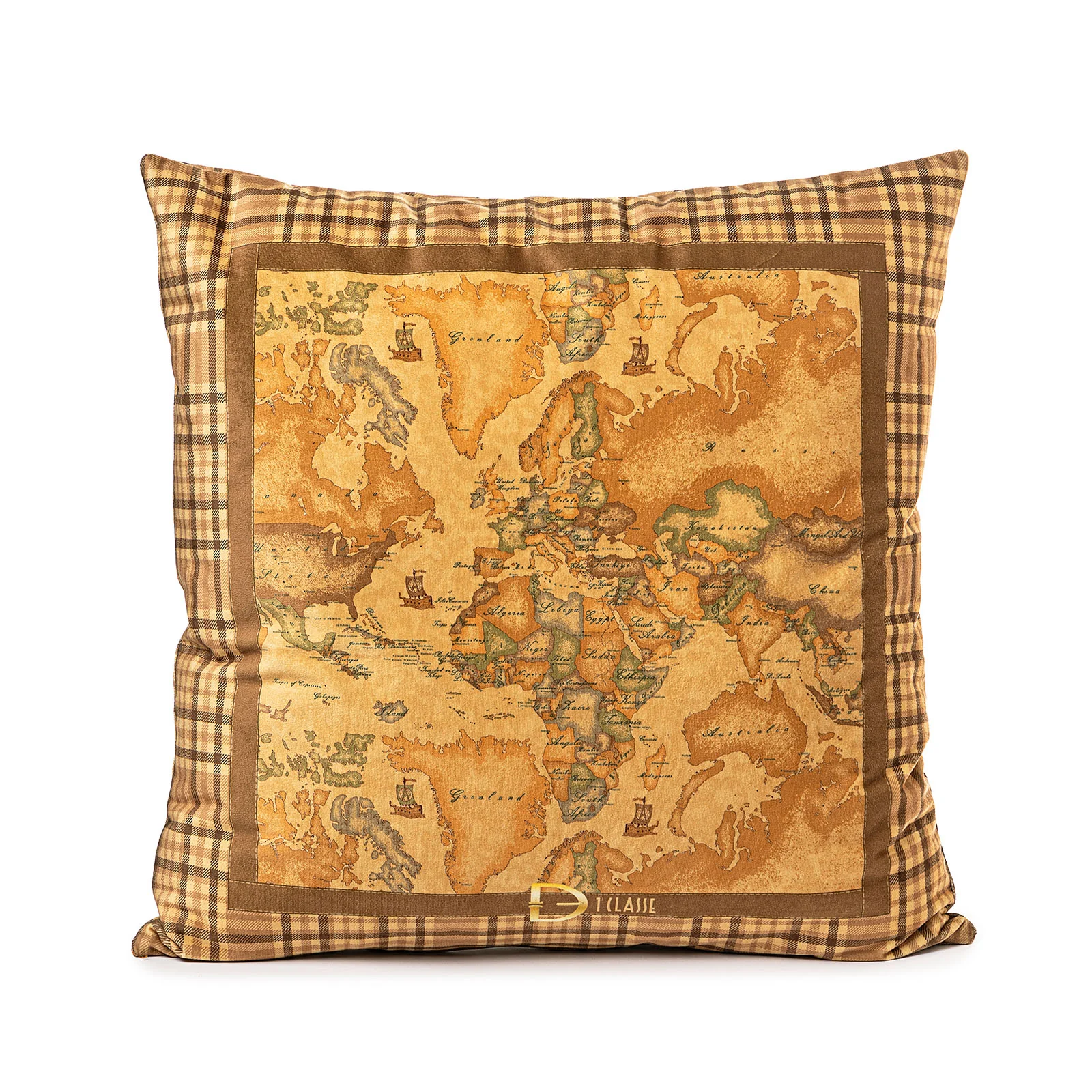 Cuscino Arredo In Velluto Geo Tartan Cm. 50X50 Unica Alviero Martini 1A Classe