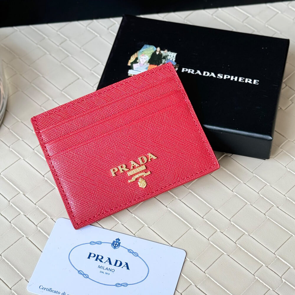 Prada Saffiano Leather Card Holder - Top Club