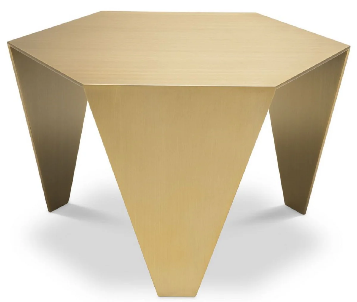 Luxury side table brass colored 57.5 x 50 x H. 34.5 cm - 6 square stainless steel table - luxury living room furniture - luxury quality