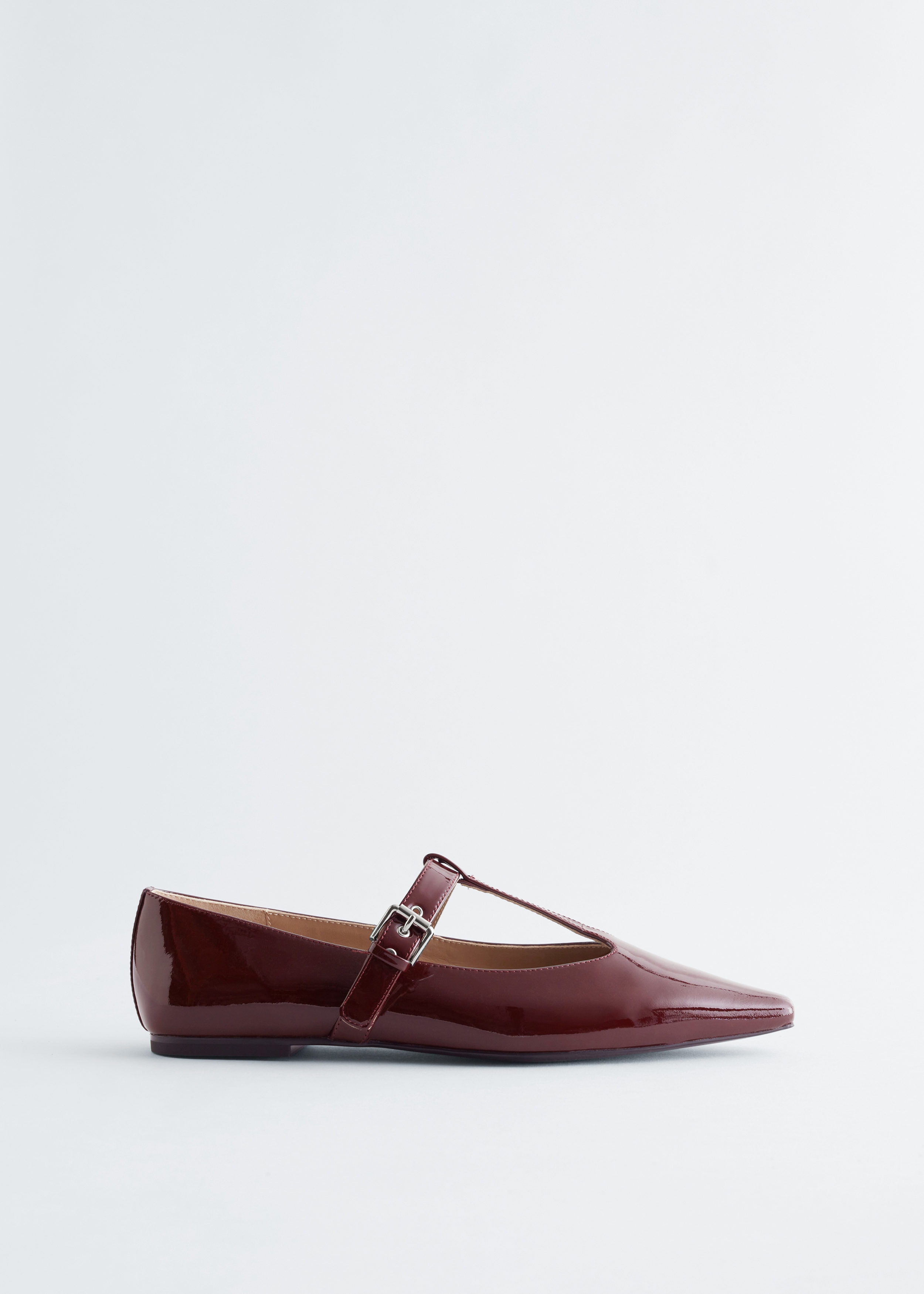 & Other Stories T-BAR LEATHER BALLET FLATS