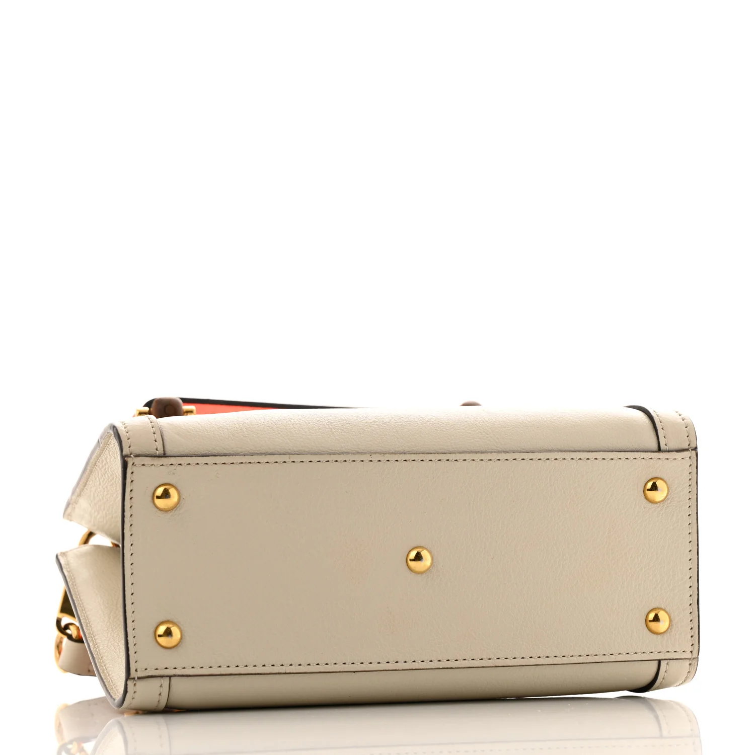 Wonka Grain Calfskin Mini Diana Tote Bag Mystic White Orange Fluo - Top Club