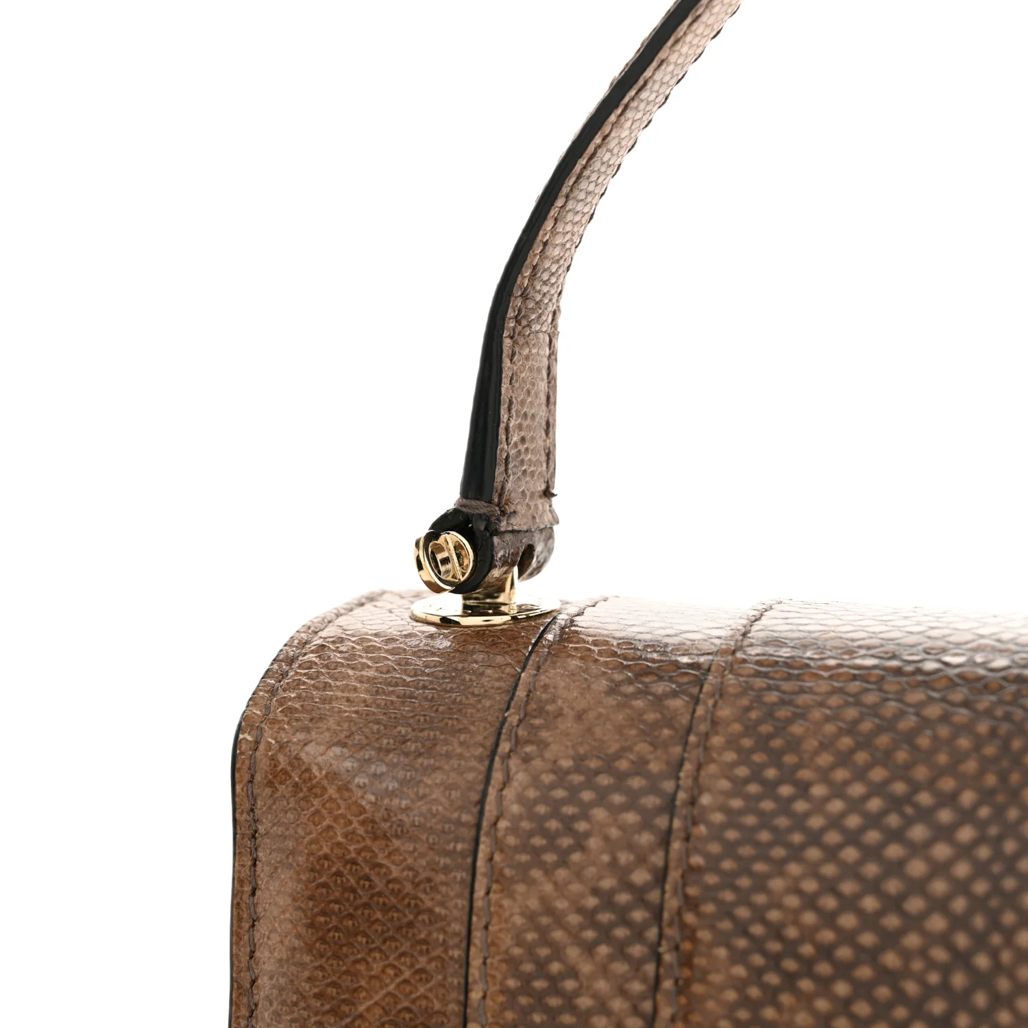 Shiny Karung Serpenti Forever Top Handle Brown - Top Club