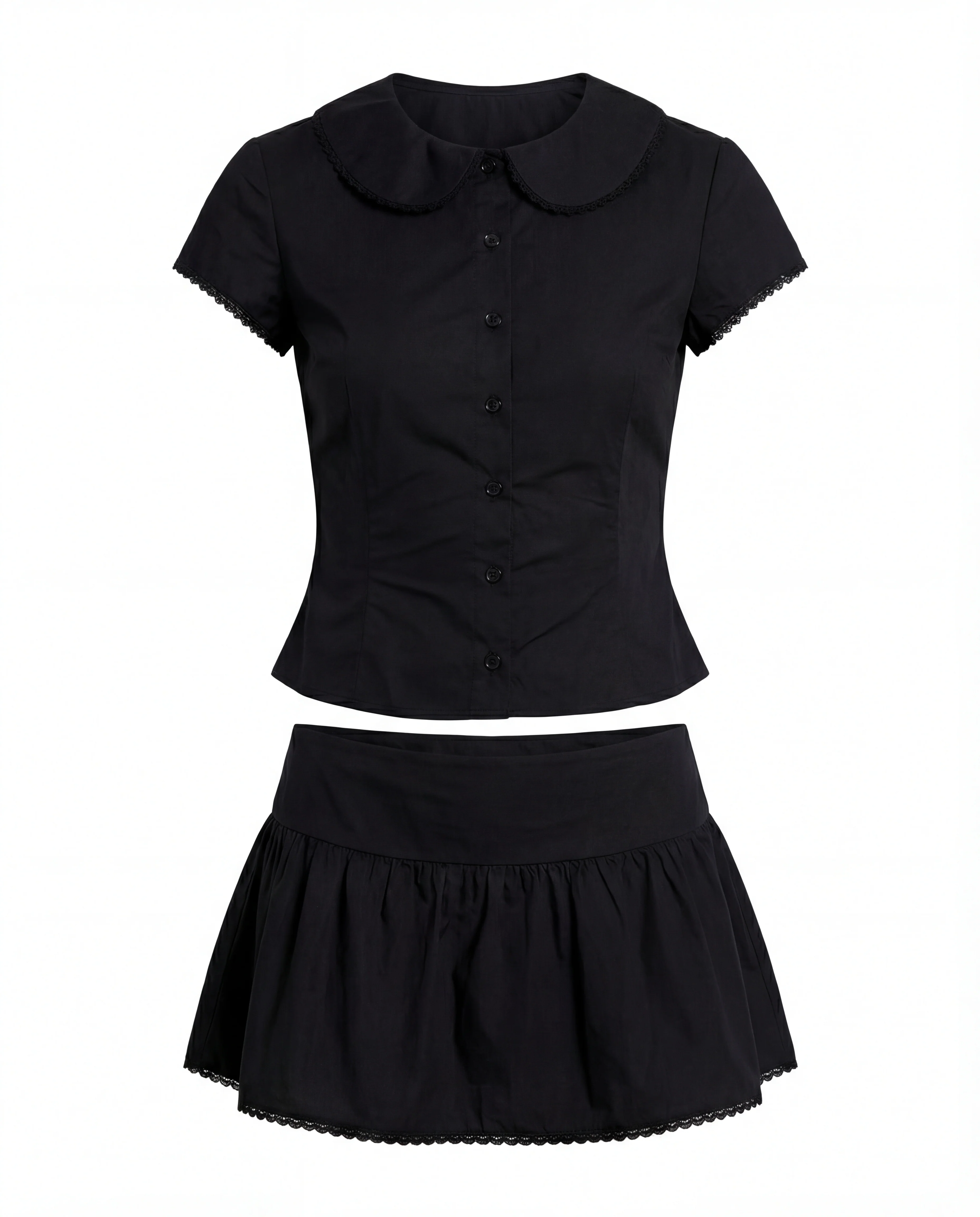 Sweet Treat Button Up Set Black