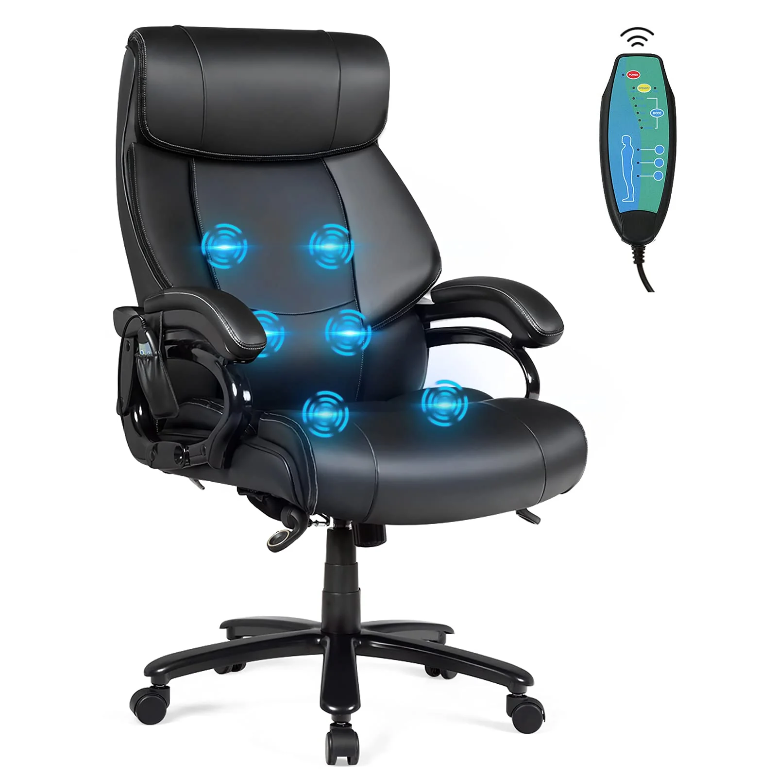 BEFOUNDLOVELY Big and Tall 500lbs Massage Office Chair with 6 Massage Points