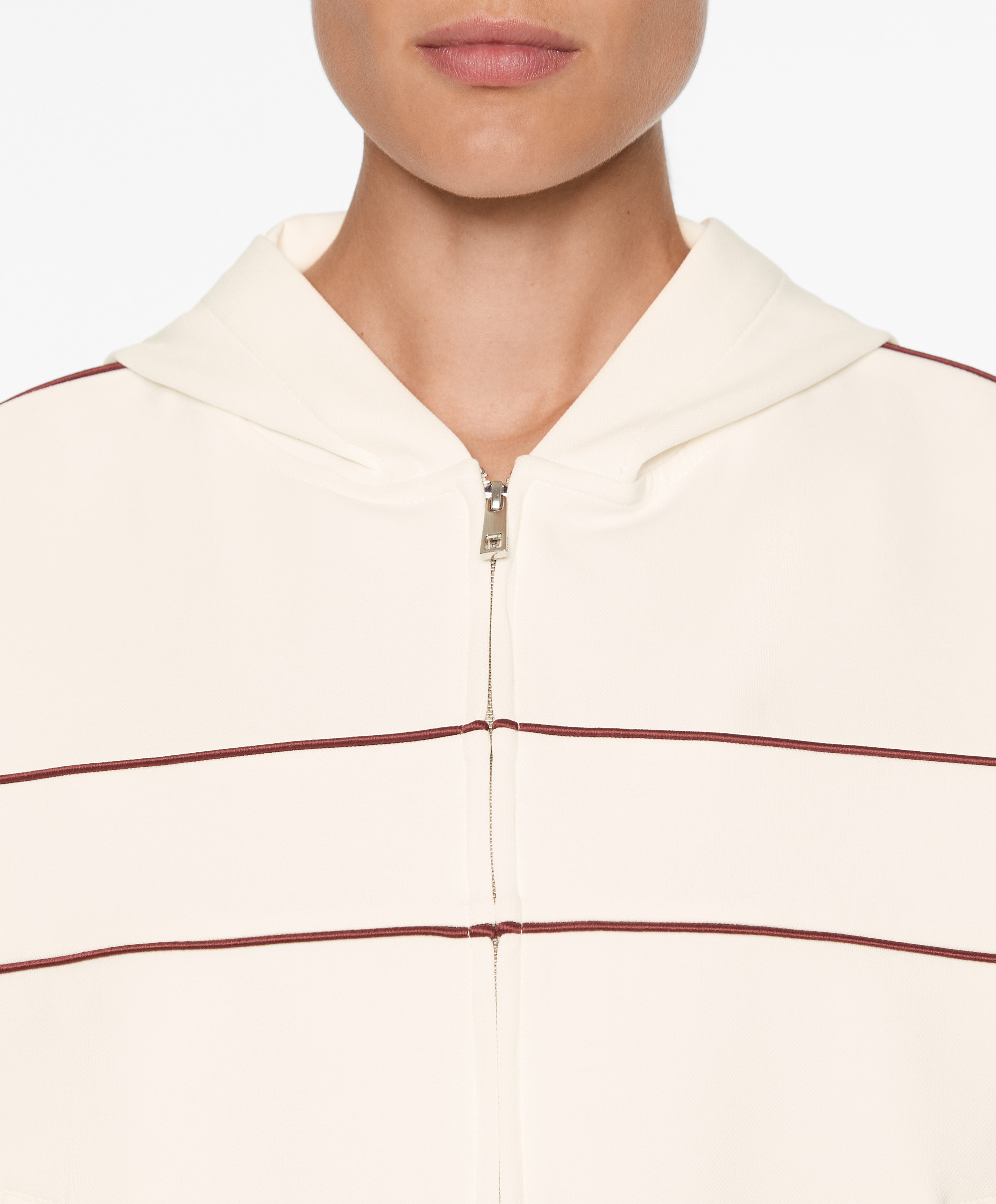 OYSHO Cotton blend pique jacket with piping