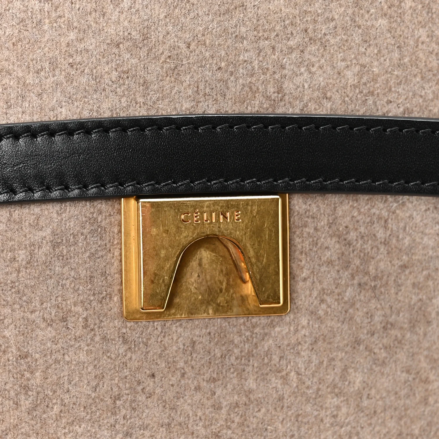 Felt Smooth Calfskin Mini Belt Bag Beige - Top Club