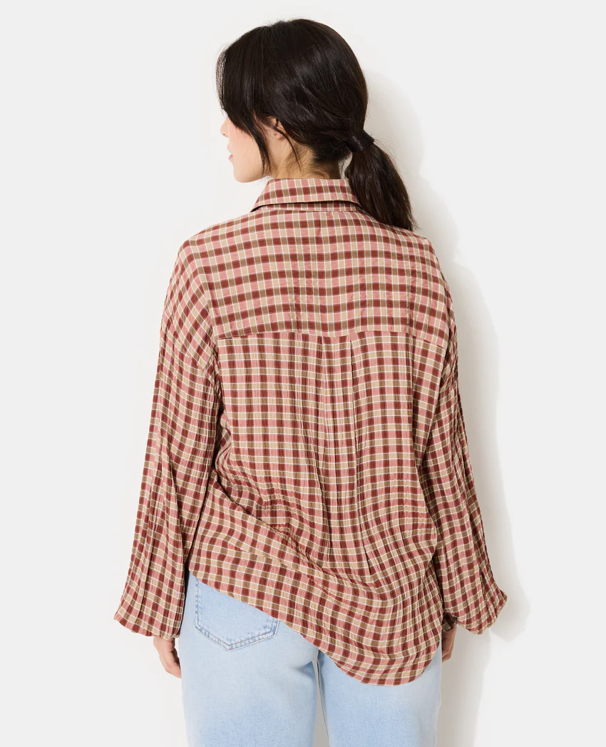 Pimkie Chemise oversize en tissu gaufré motif carreaux