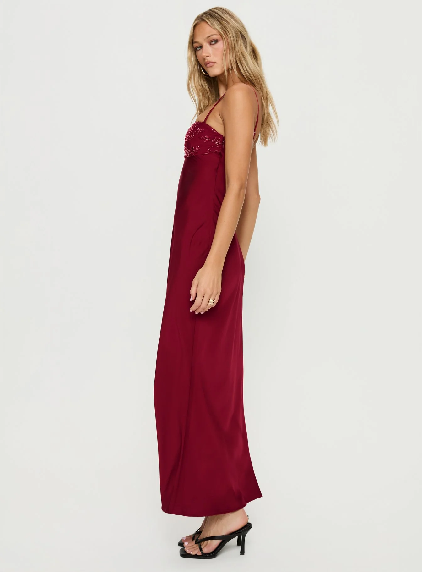 Engracia Sequin Maxi Dress Burgundy