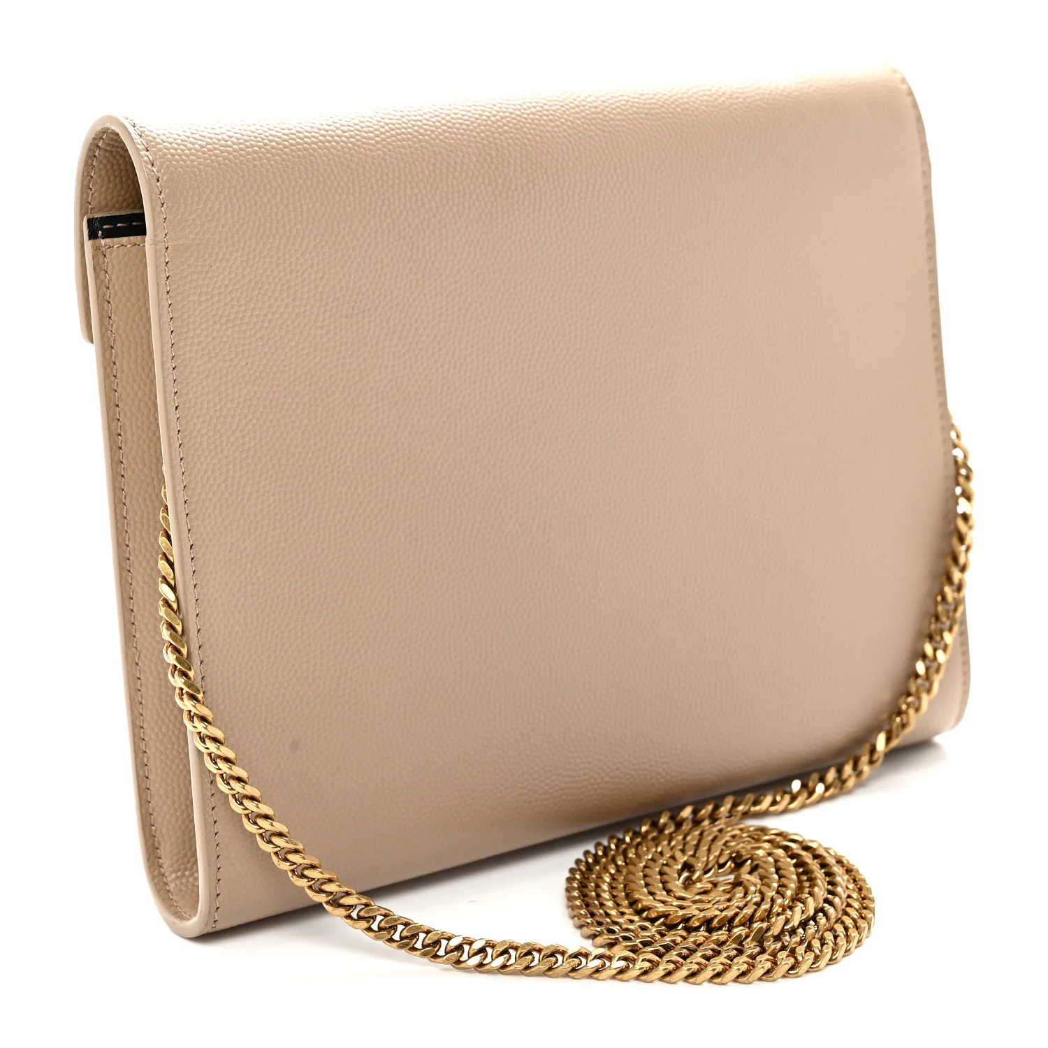 Grain De Poudre Monogram Cassandra Chain Wallet Dark Beige - Top Club