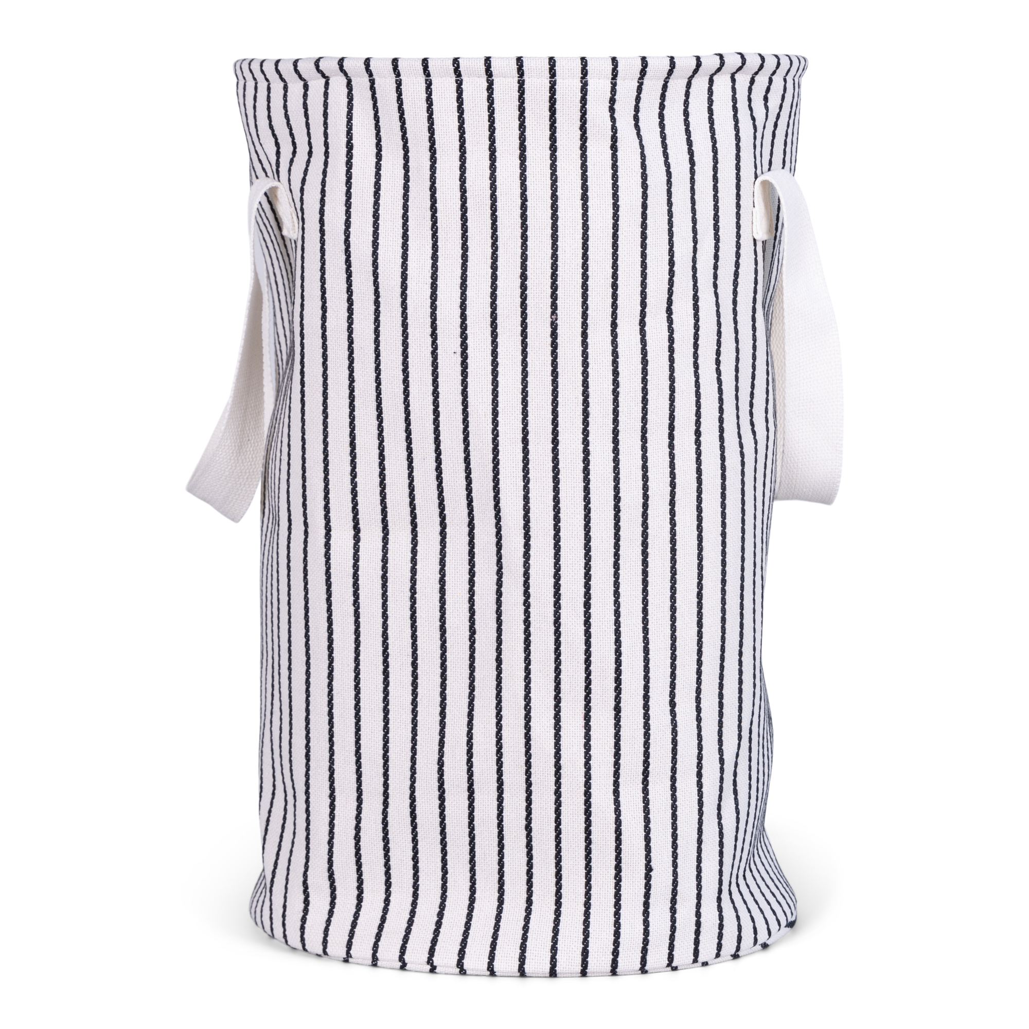 Wasmand Rond Stripe black/naturel Ø38 cm