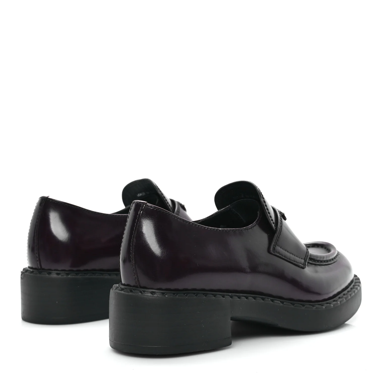 Spazzolato Metal Triangle Logo 50mm Loafers 35 Cordovan - Top Club