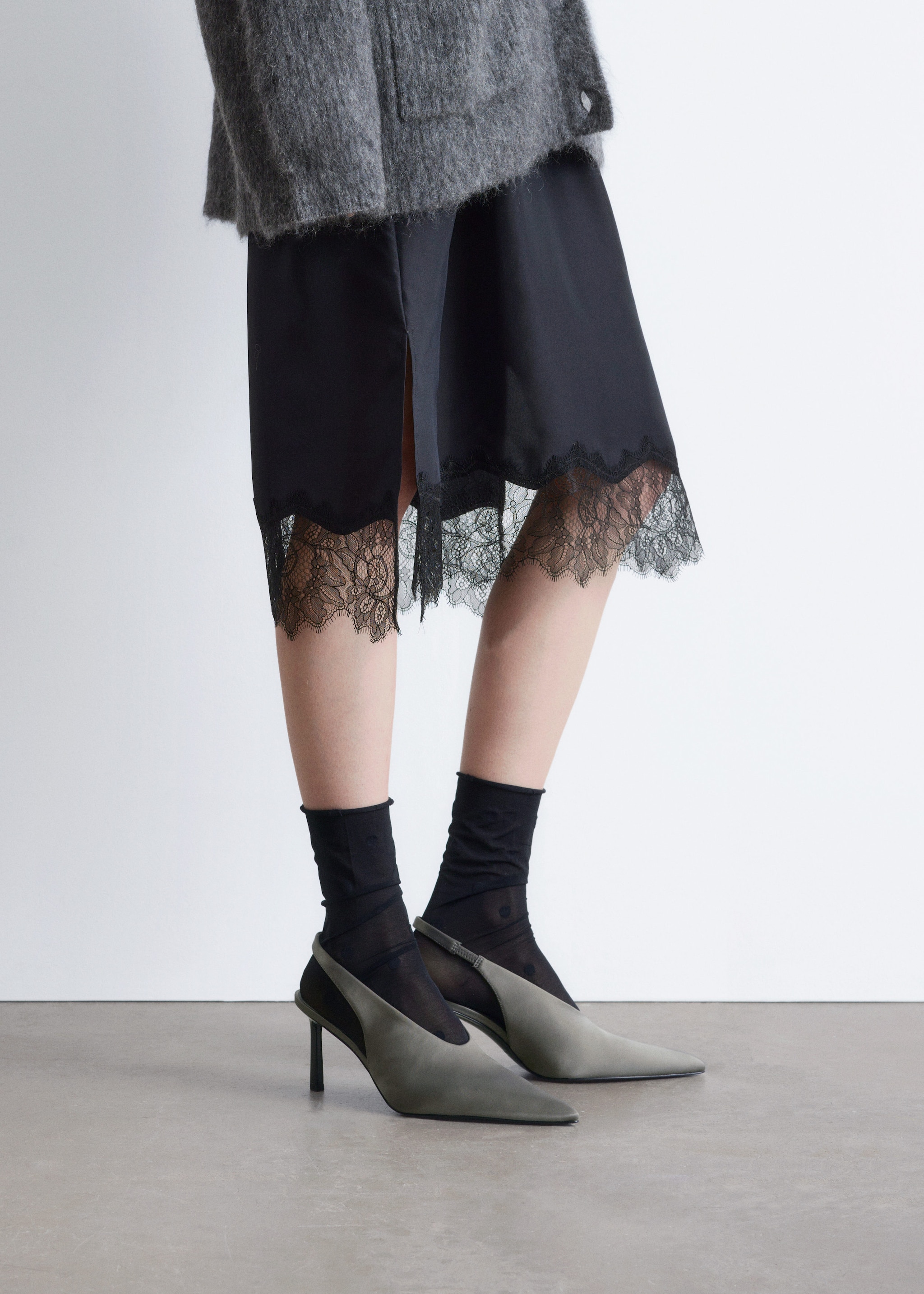 & Other Stories SATIN SLINGBACK PUMPS