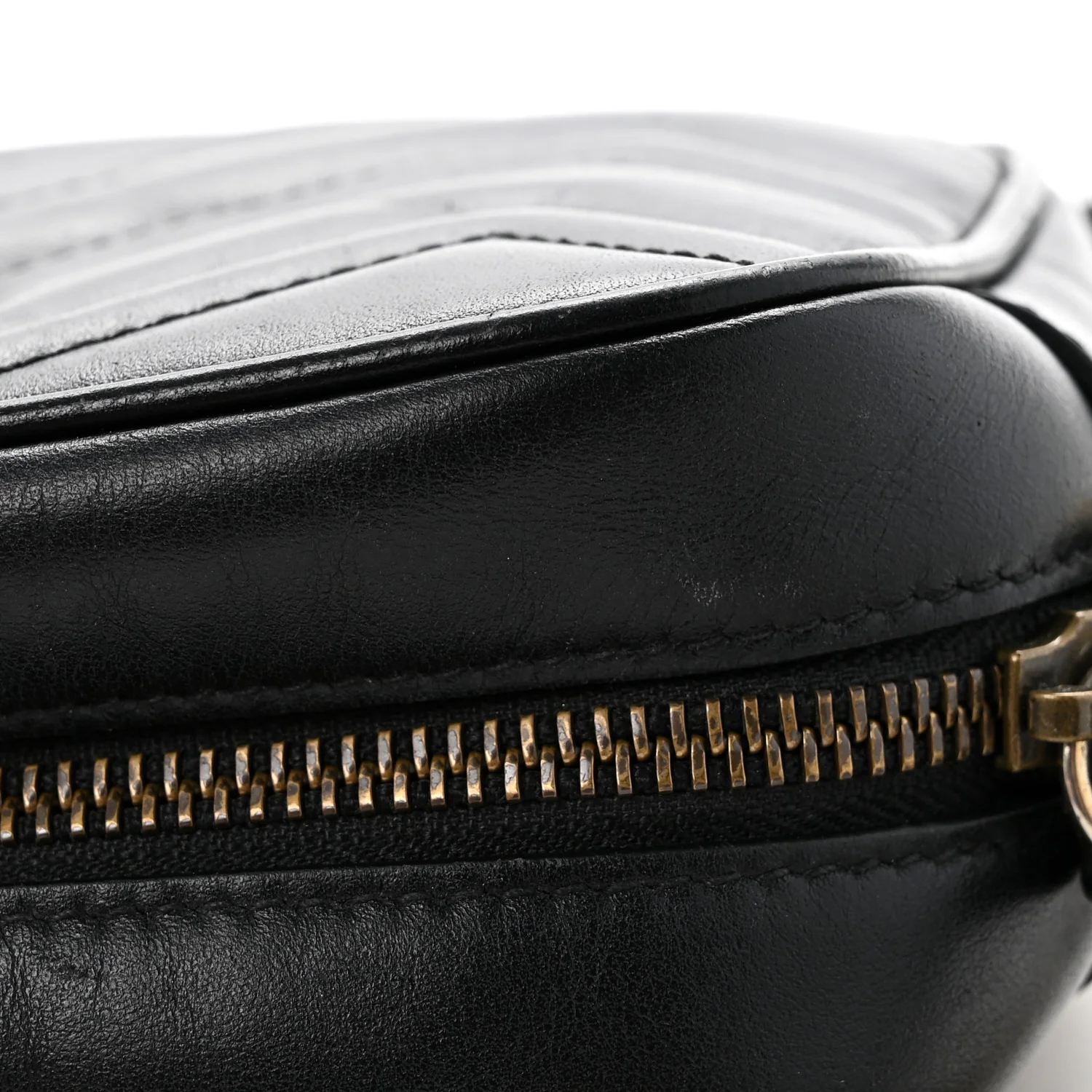 Calfskin Matelasse Mini GG Marmont Chain Shoulder Bag Black - Top Club