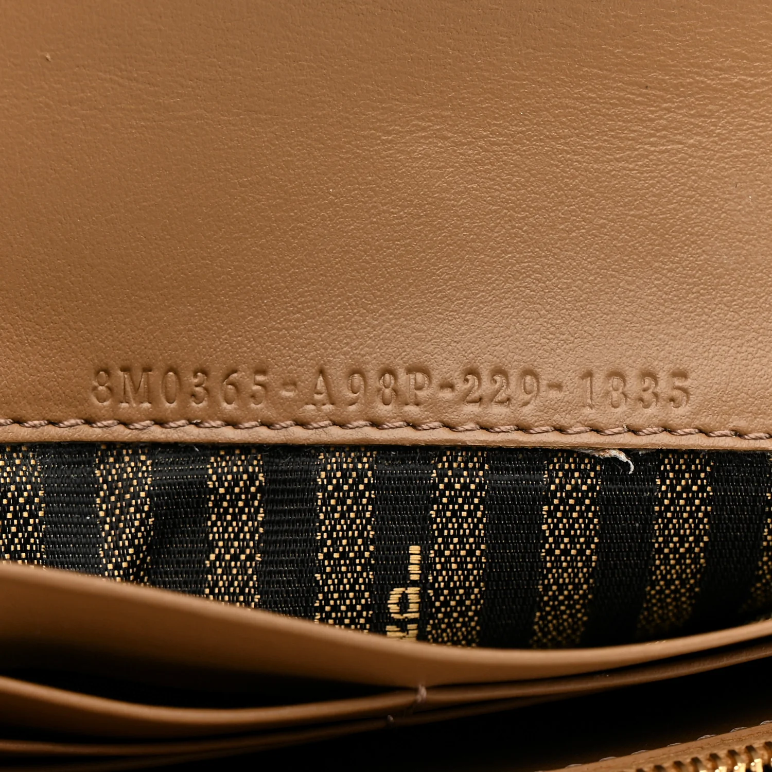 Fabric Jacquard FF 1974 Continental Wallet On Chain Tobacco Moro - Top Club