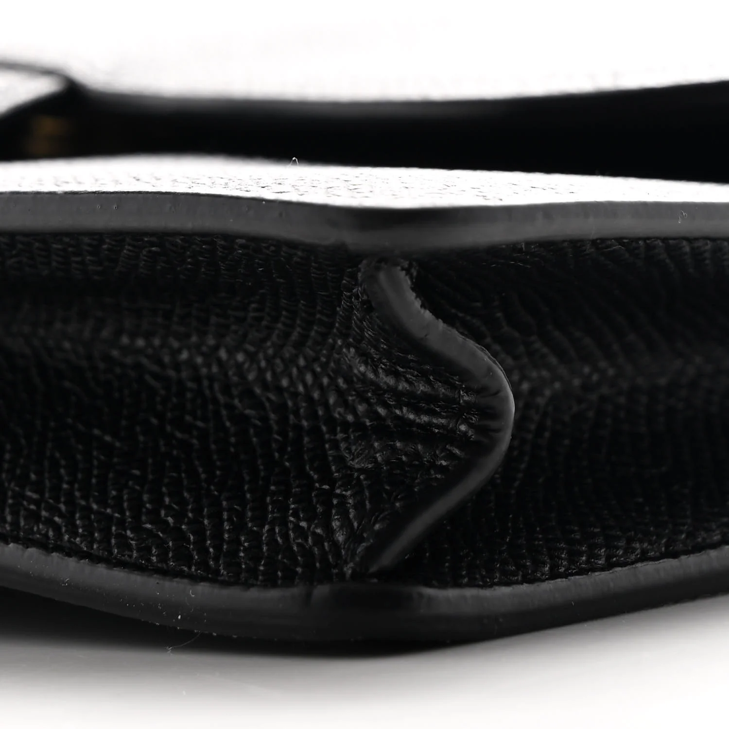 Grained Calfskin Saddle Pouch Bag Black - Top Club