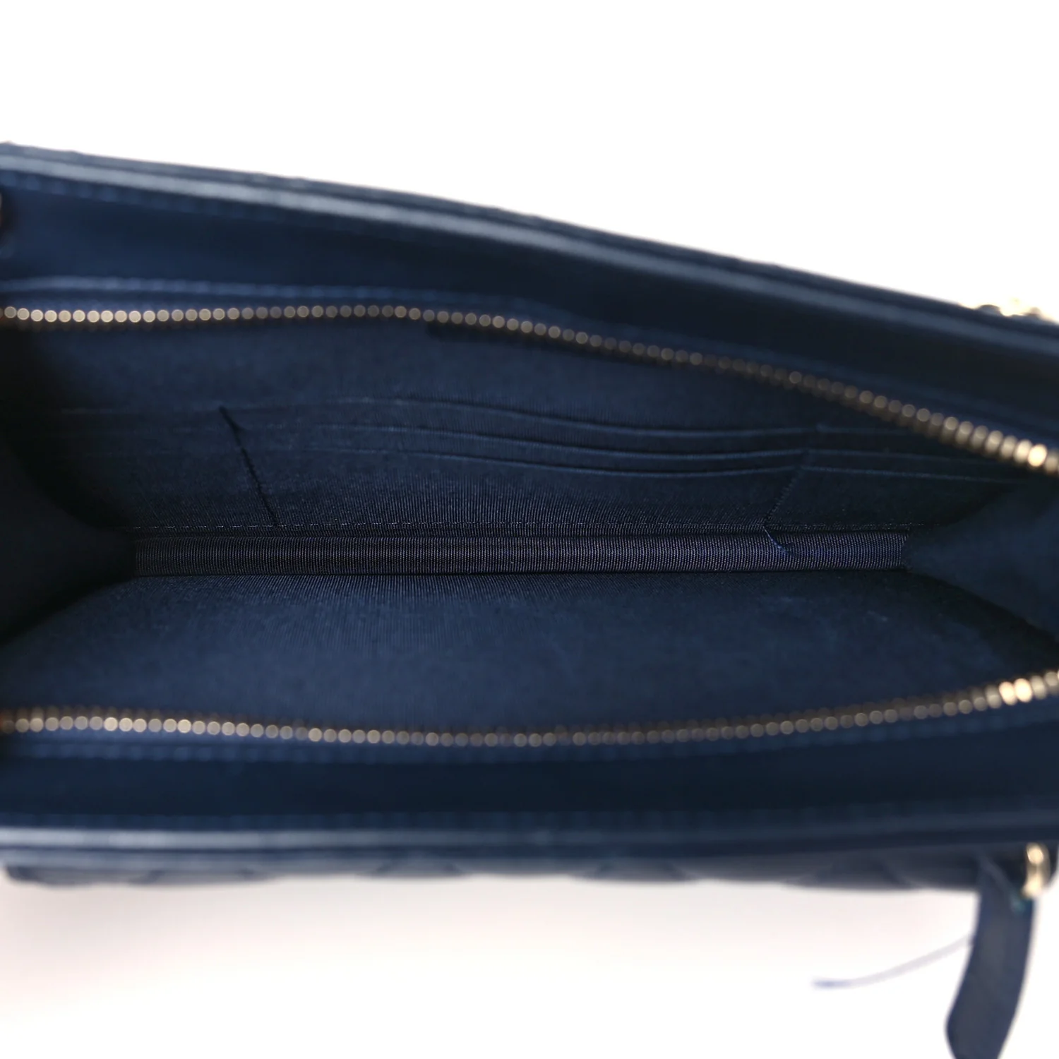 Lambskin Quilted Square Front Pocket Clutch With Chain Navy Blue - Top Club