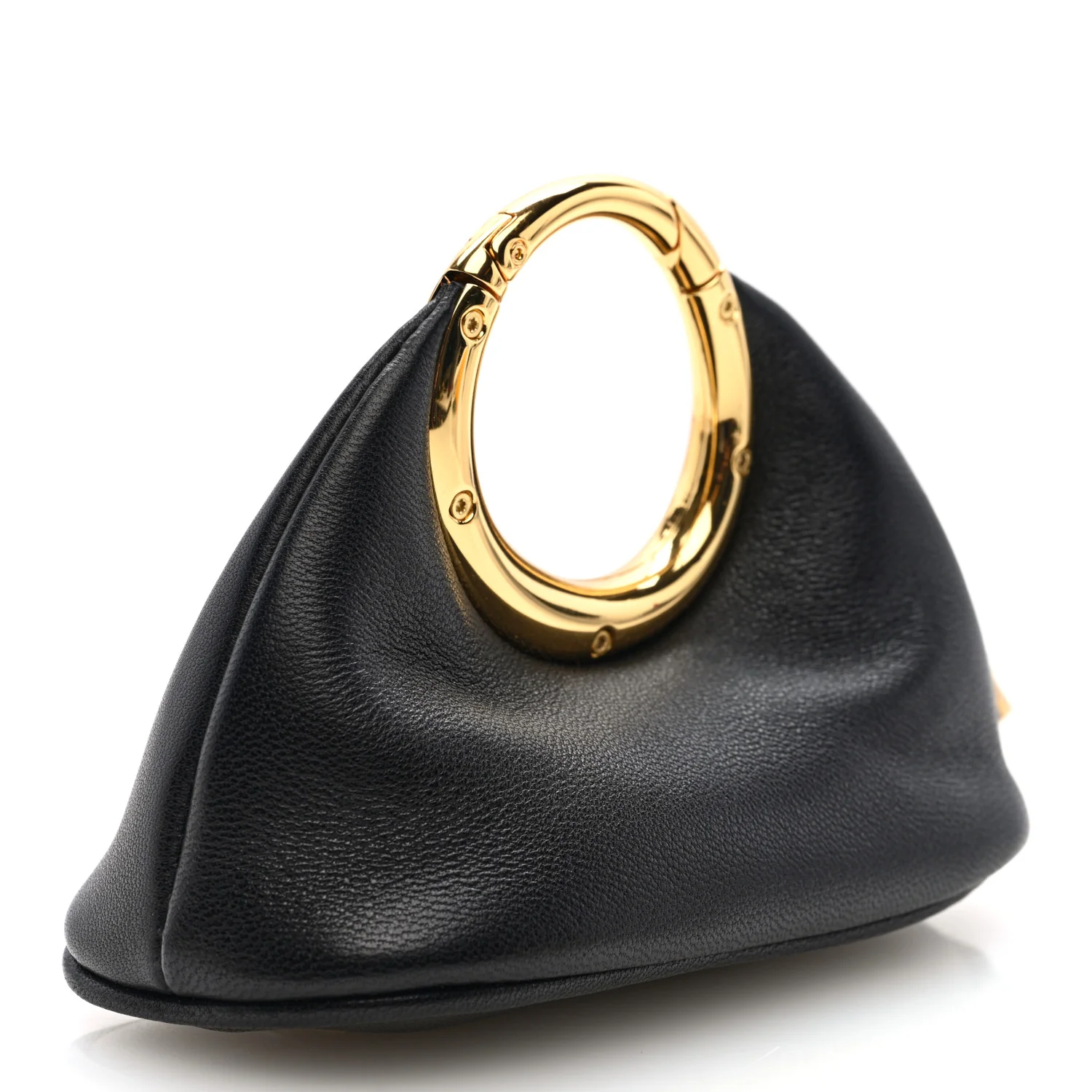 Lambskin Le Porte Calino Ring Top Handle Bag Black - Top Club