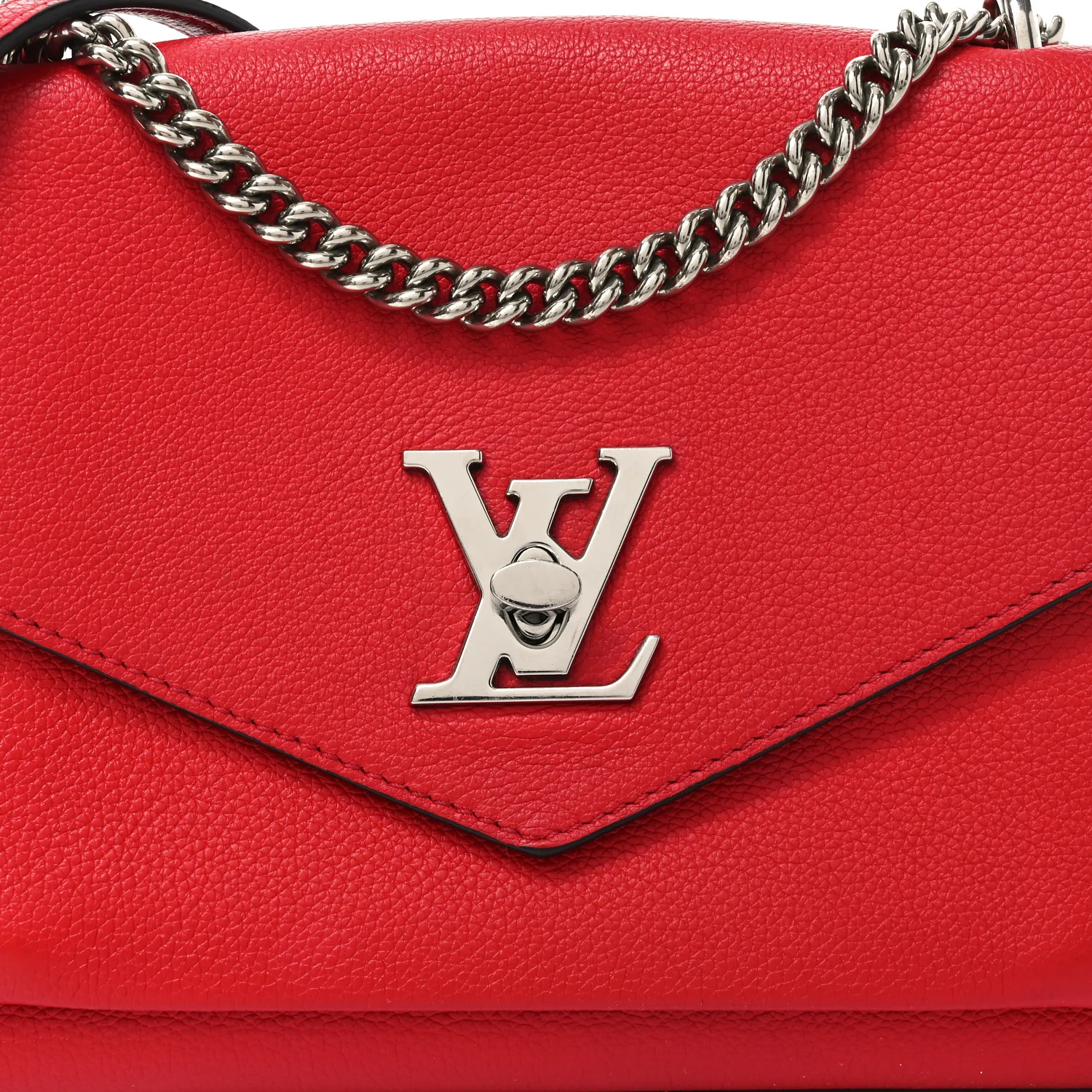 Soft Calfskin My Lockme Chain Bag BB Poppy - Top Club