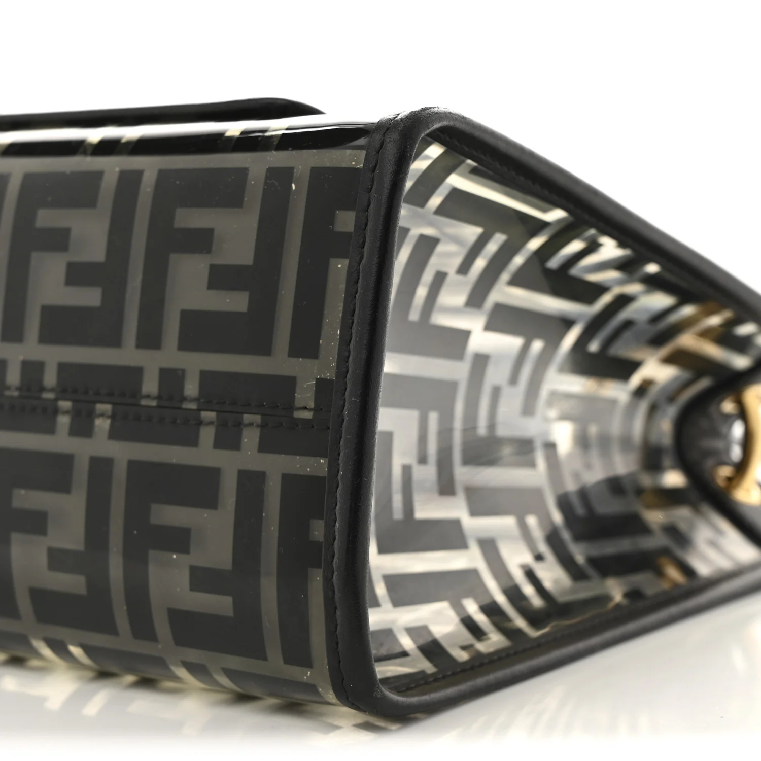 TPU FF Vitello Century Plexiglass Small Runaway Shopper Tote Black - Top Club