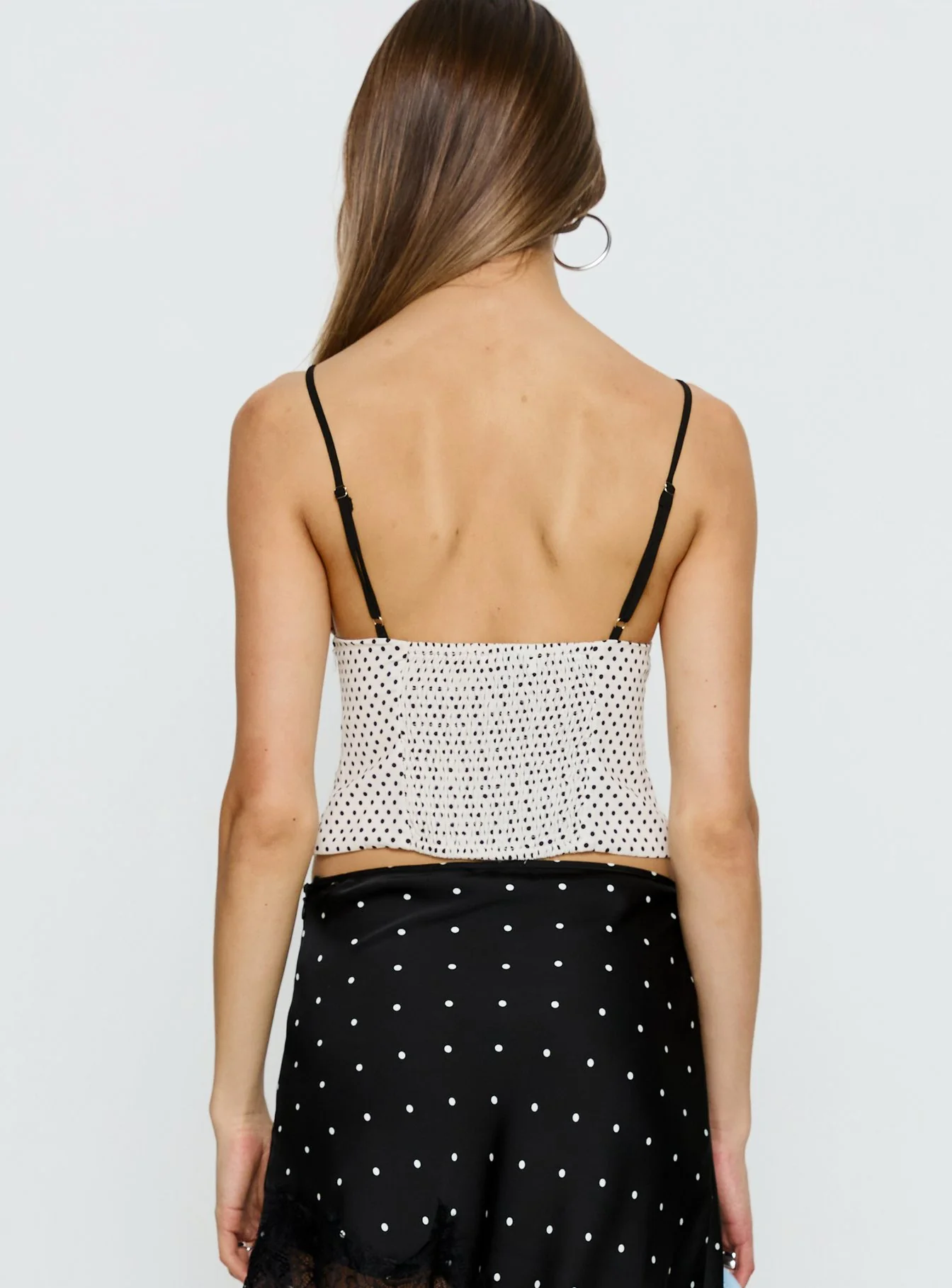 Audreana Cami Top White Polka