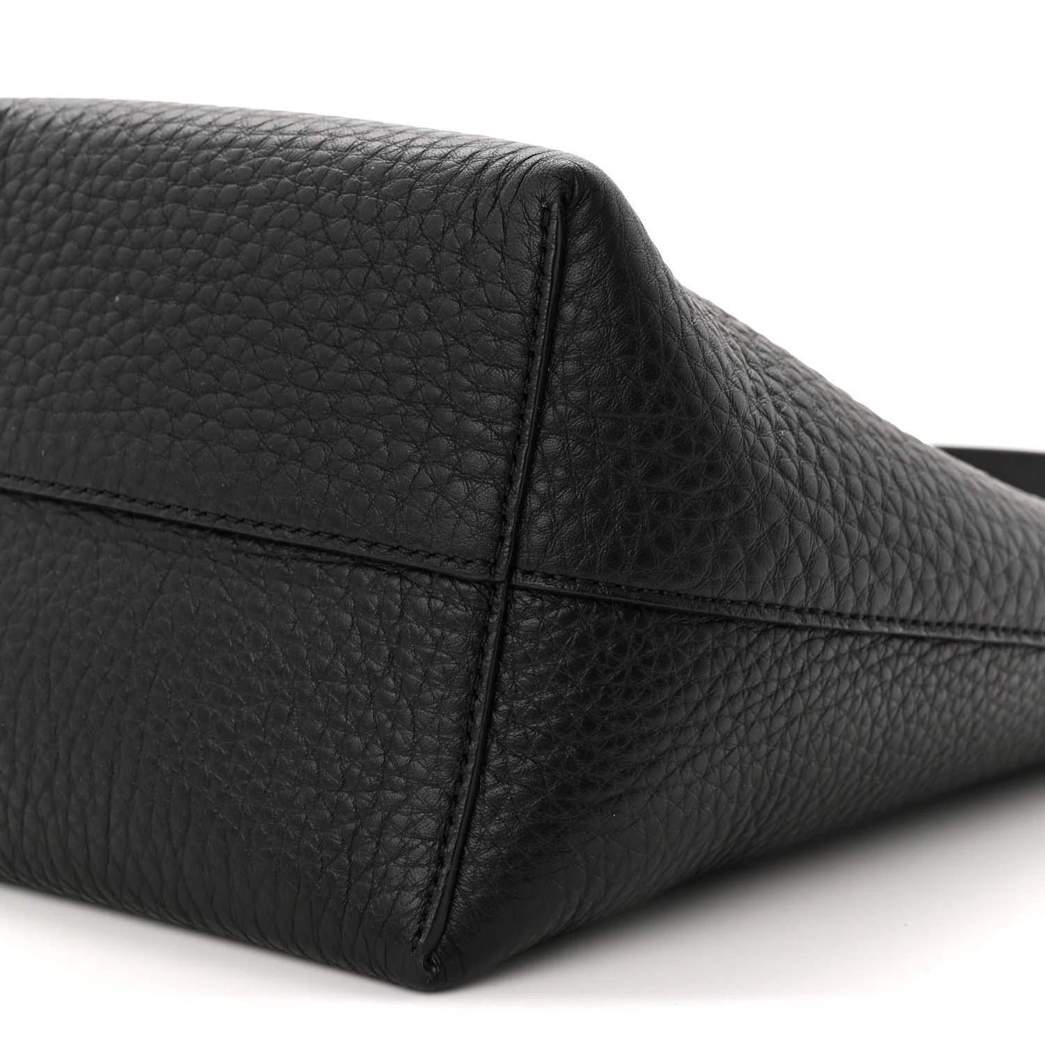 Grained Calfskin Small N/S Hook Tote Black - Top Club