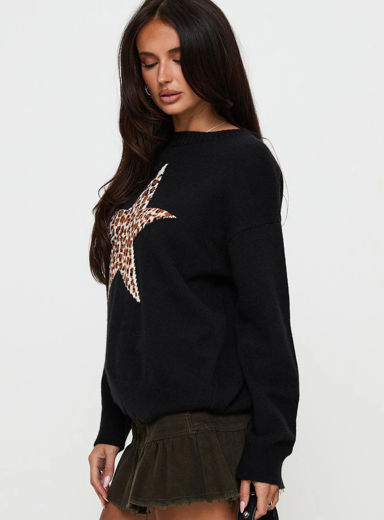 Run The Party Knit Sweater Black