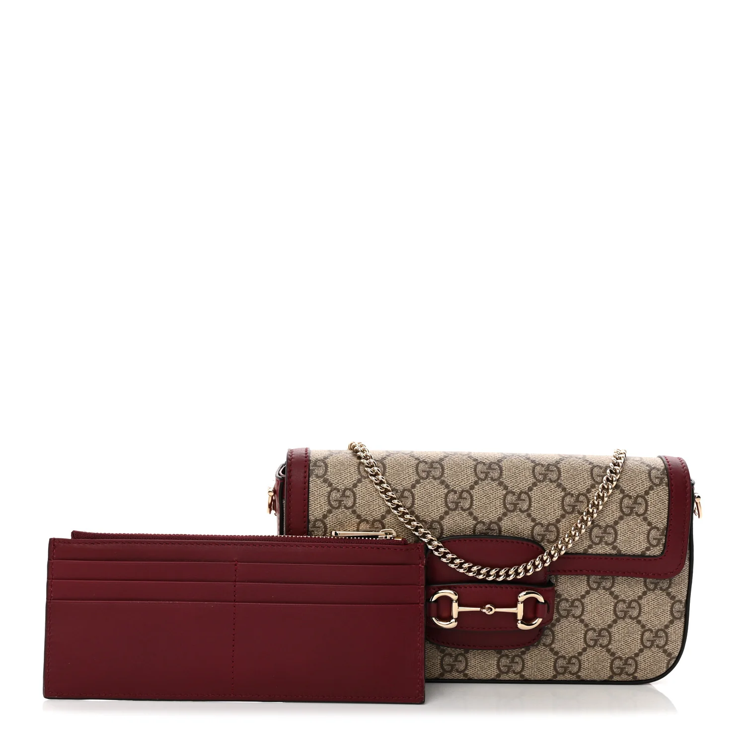 GG Supreme Monogram Azalea Calfskin Horsebit 1955 Mini Bag Beige Ebony Rosso Ancora - Top Club
