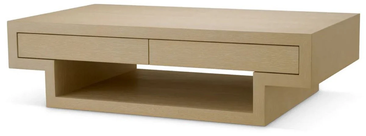 Luxury coffee table with 4 drawers beige 140 cm