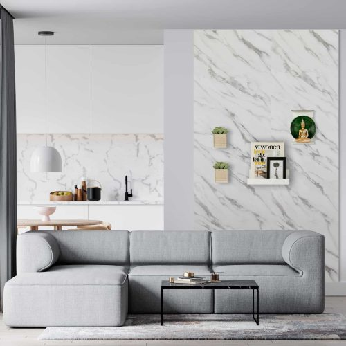Magneetbehang luxe - interieurdessin marmer wit 100x250