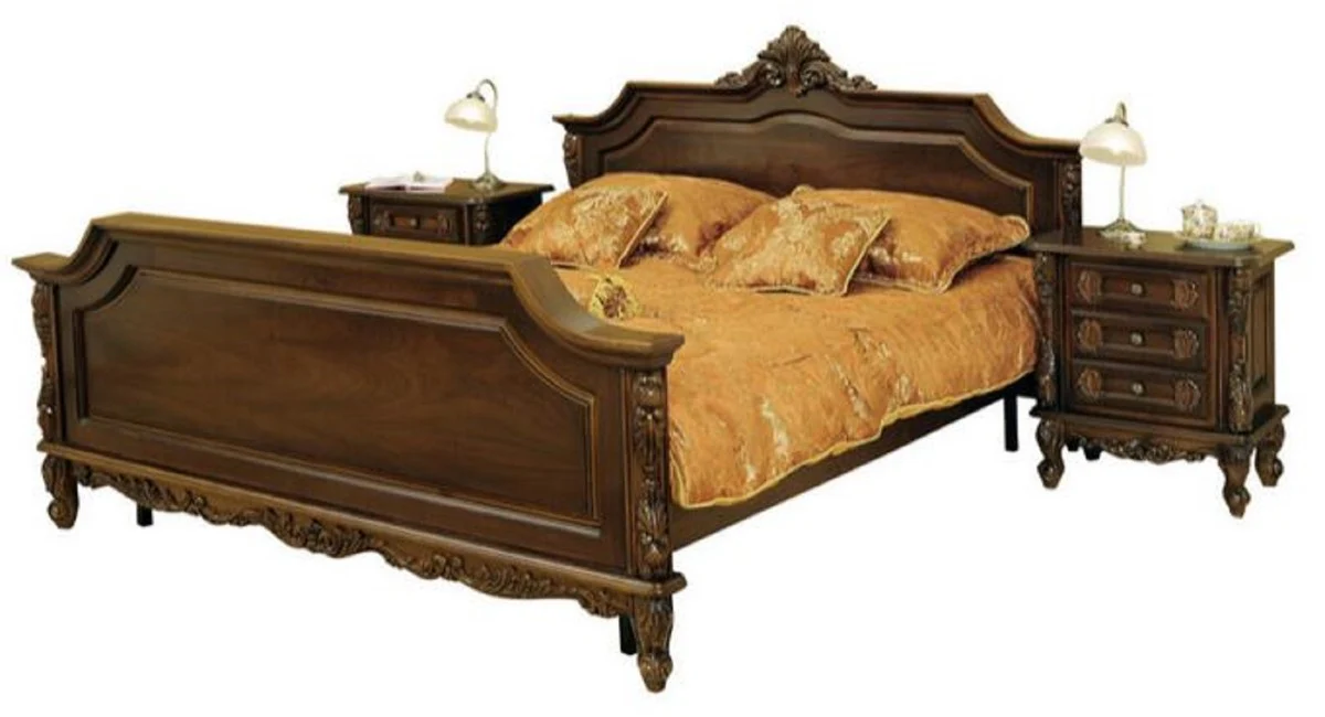 Luxury Baroque nightstand dark brown - Magnificent Baroque bedside table with 3 drawers - Luxury bedroom furniture in Baroque style - Baroque furniture - Baroque furnishings