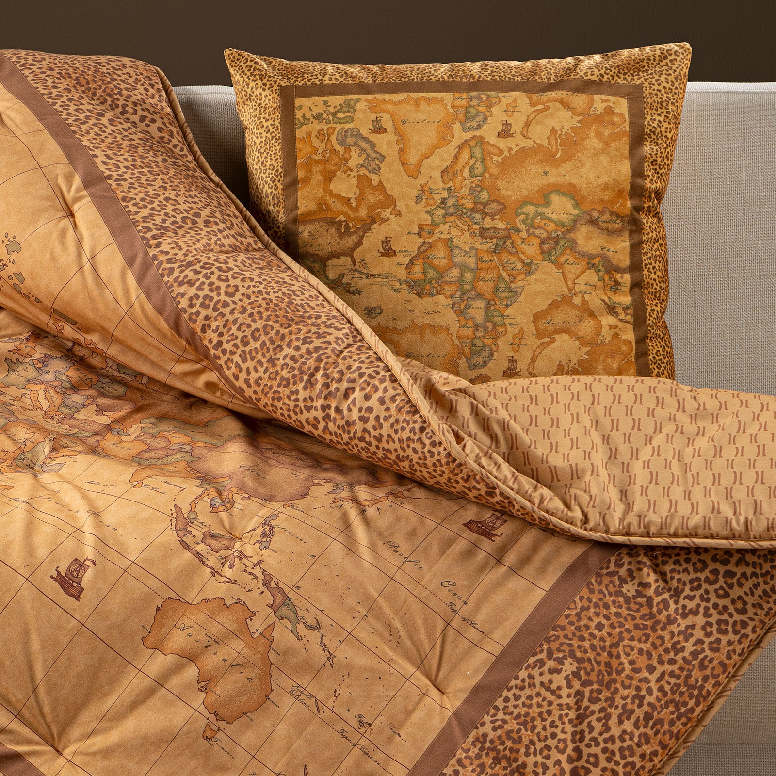 Plaid Scaldotto In Cotone Pettinato Geo Leopard Cm. 130X170 Unica Alviero Martini 1A Classe