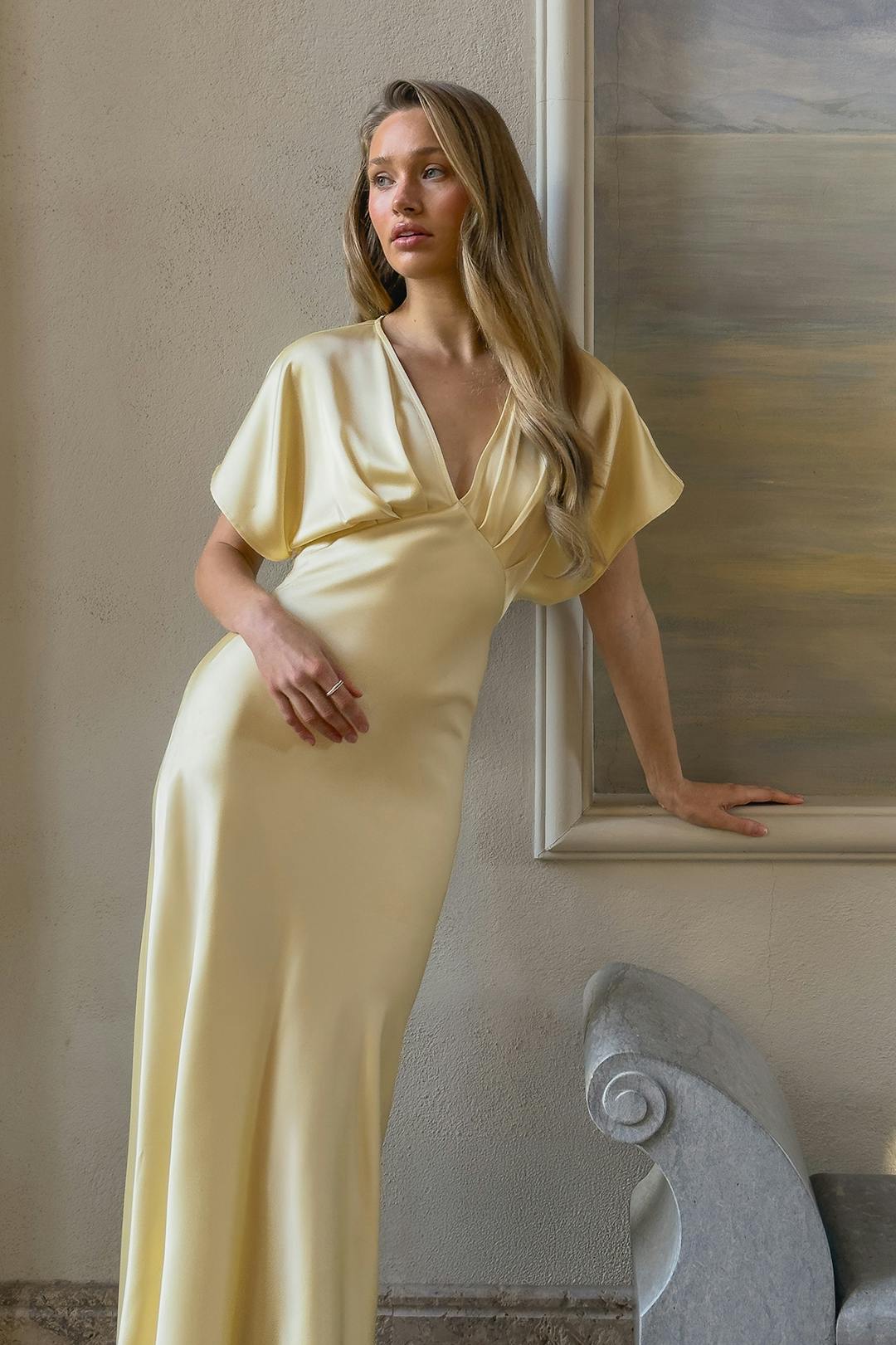 Gina Tricot satin maxi dress