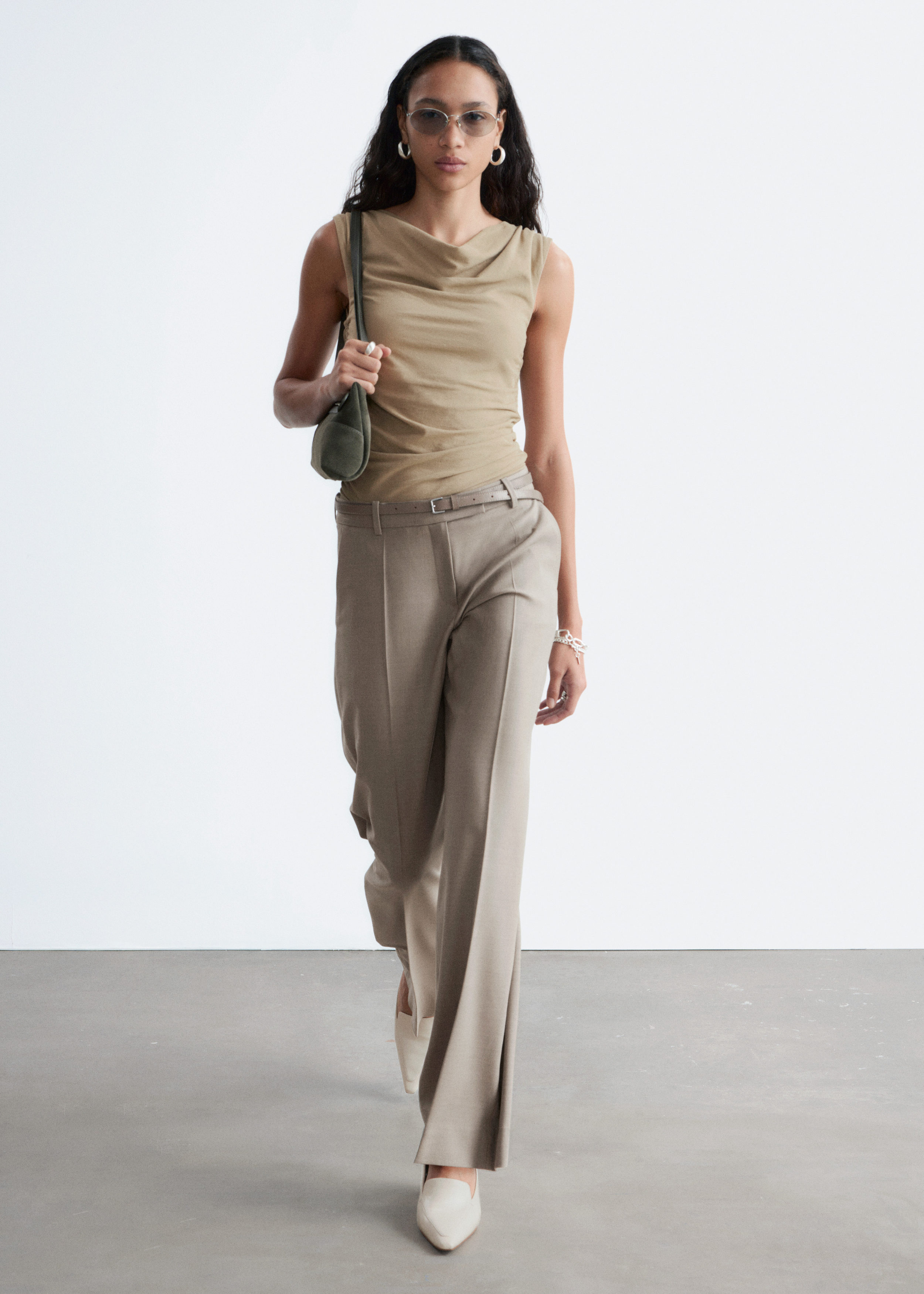 & Other Stories DRAPED COWL-NECK TOP