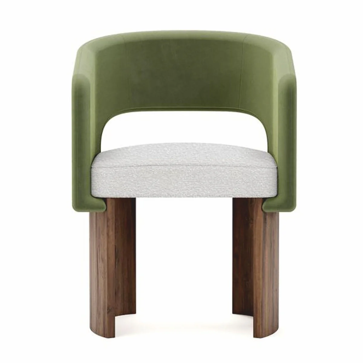 Luxury dining room chair with armrests green / white / brown - premium quality