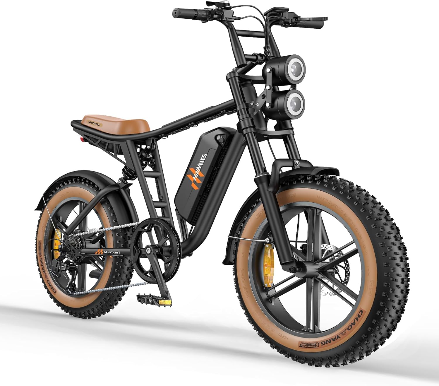 MileZoom1 Bici Elettrica Uomo,Batteria Rimovibile 832/1664 Wh, Autonomia Massima 130/260Km, Velocità Massima 25Km/h, Pneumatici Fat 20 * 4.0,Cambio 7 Velocità Completa per Tutti i Terreni