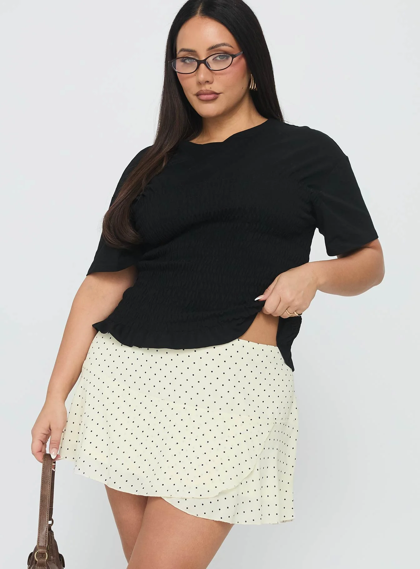 Sonsie Mini Skirt Cream Curve