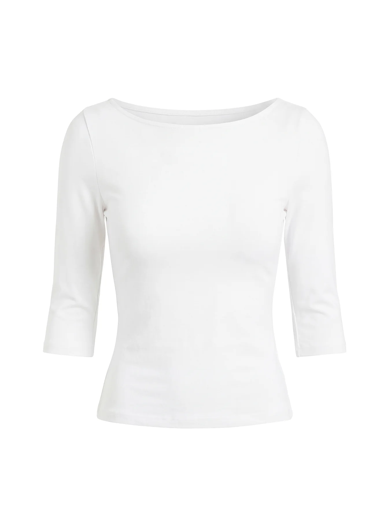 Brendolyn Boatneck 3/4 Sleeve Top White