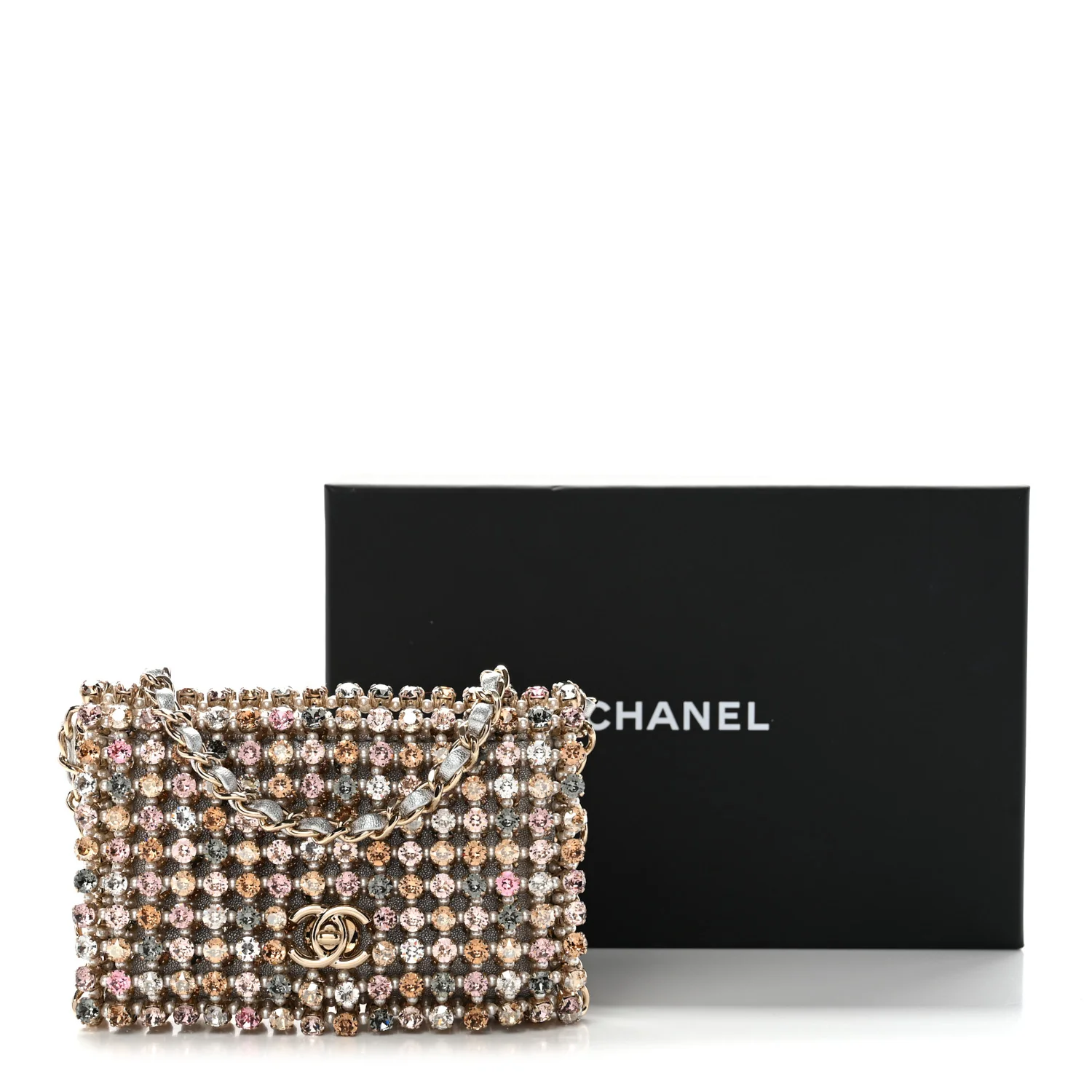 Metal Pearl Minaudiere CC Mini Evening Bag Multicolor - Top Club