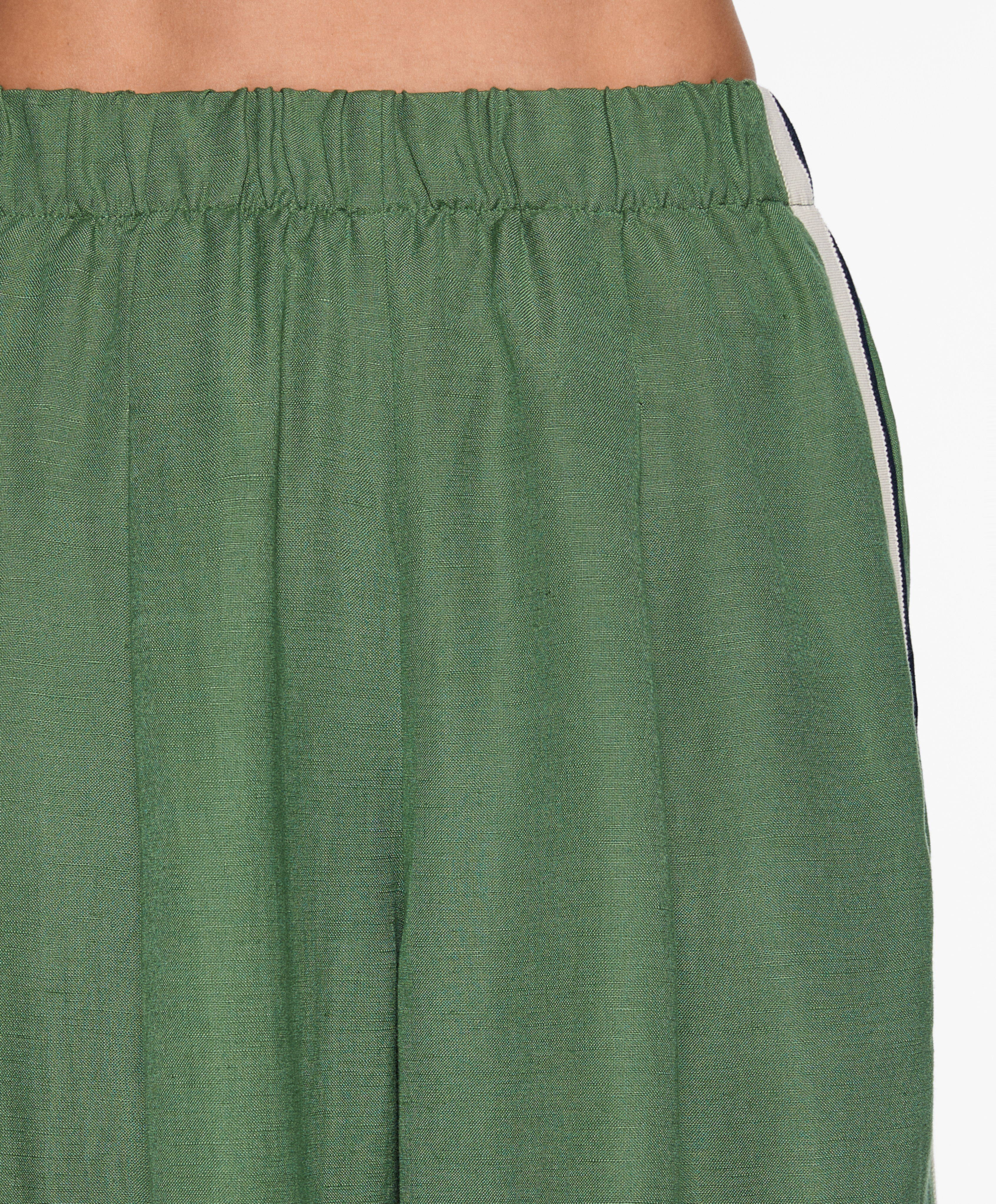 OYSHO Trousers with linen appliqué along the sides
