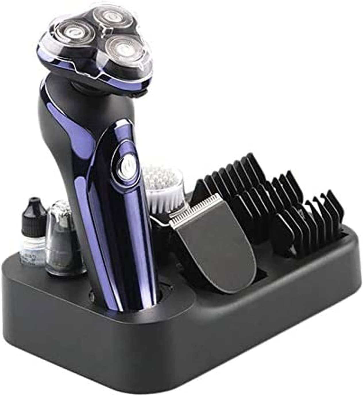 Rasoio elettrico da uomo Rasoi rotanti ricaricabili 4D Rasoi per barba Rasoi per il viso Impermeabile Senza fili bagnato e asciutto con trimmer pop-up
