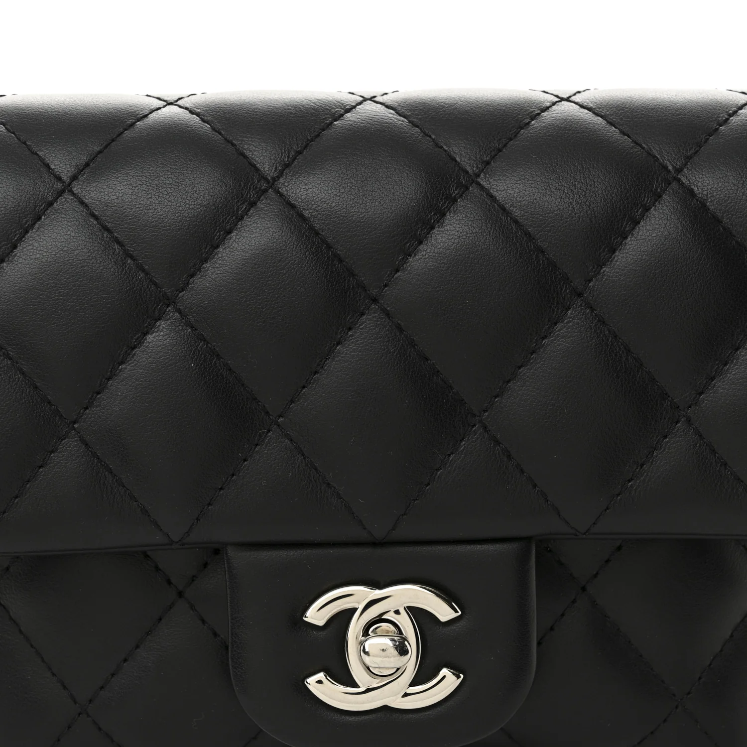 Calfskin Quilted CC Uniform Flap Belt Bag Black - Top Club